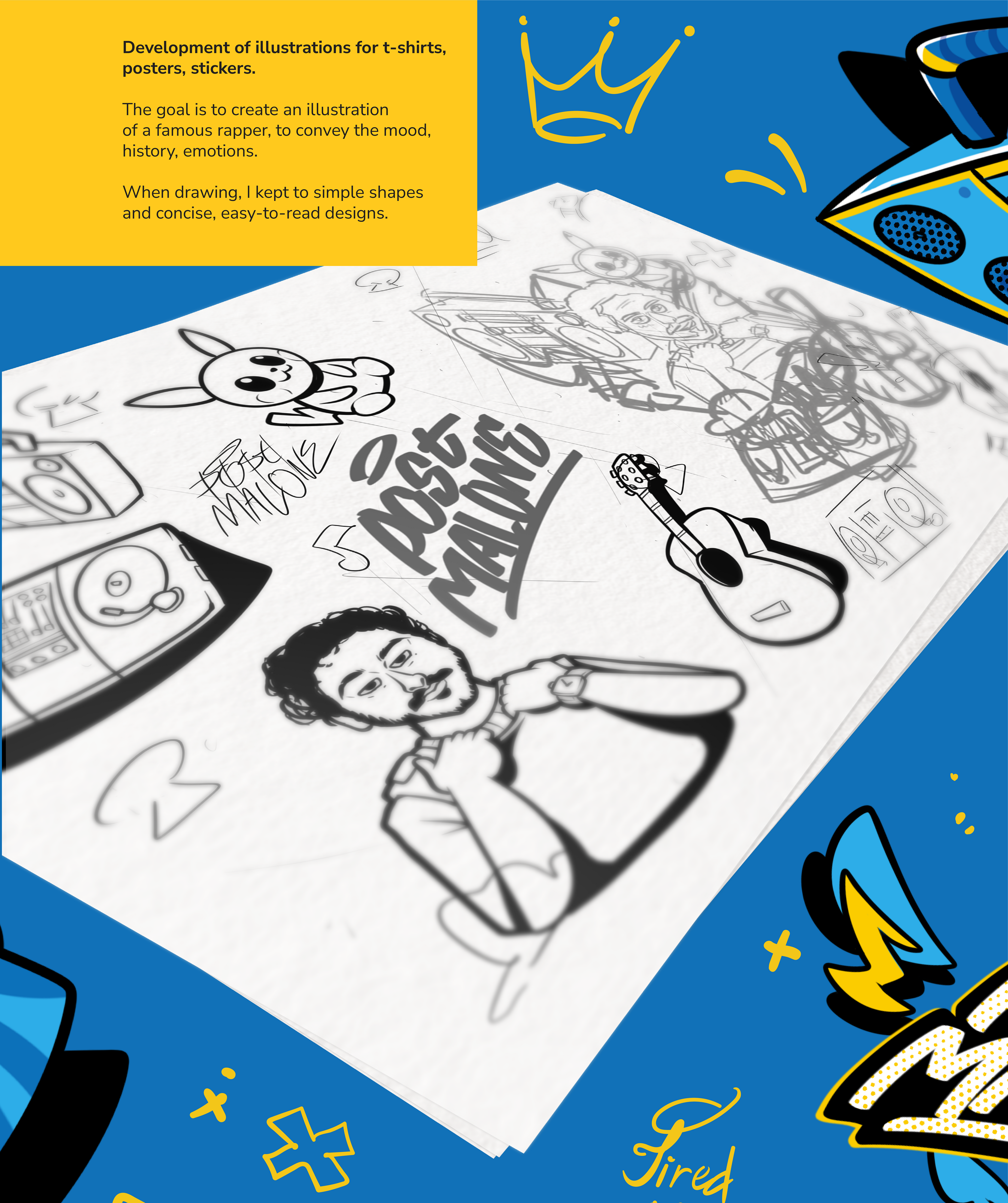 Post Malone Illustration — Изображение №2 — Брендинг, Иллюстрация на Dprofile