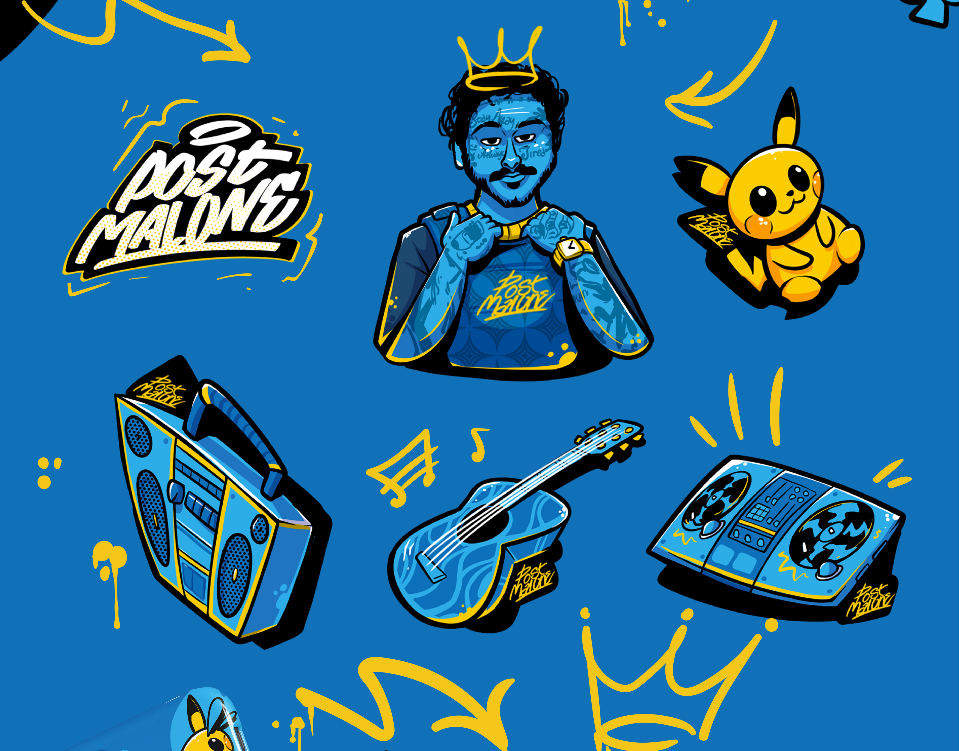 Post Malone Illustration — Изображение №3 — Брендинг, Иллюстрация на Dprofile