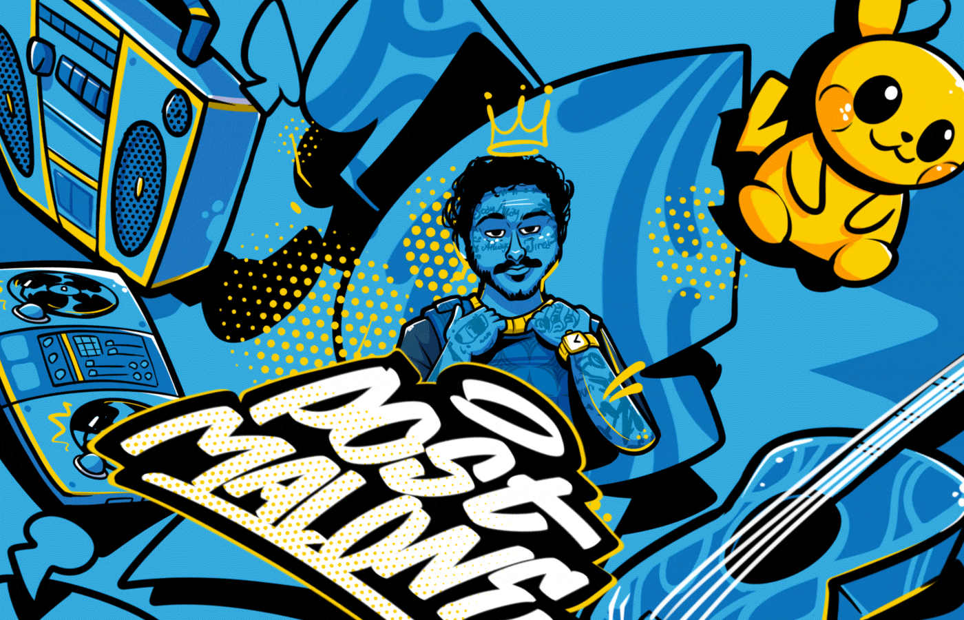 Post Malone Illustration — Изображение №1 — Брендинг, Иллюстрация на Dprofile