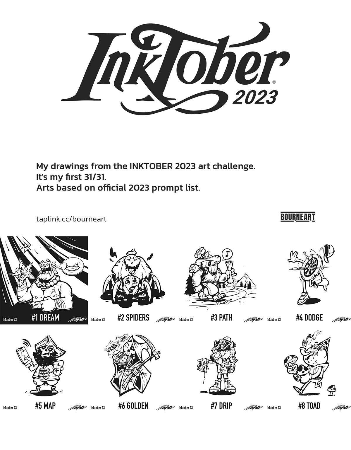 Bourneart inktober 2023 — Изображение №1 — Иллюстрация на Dprofile