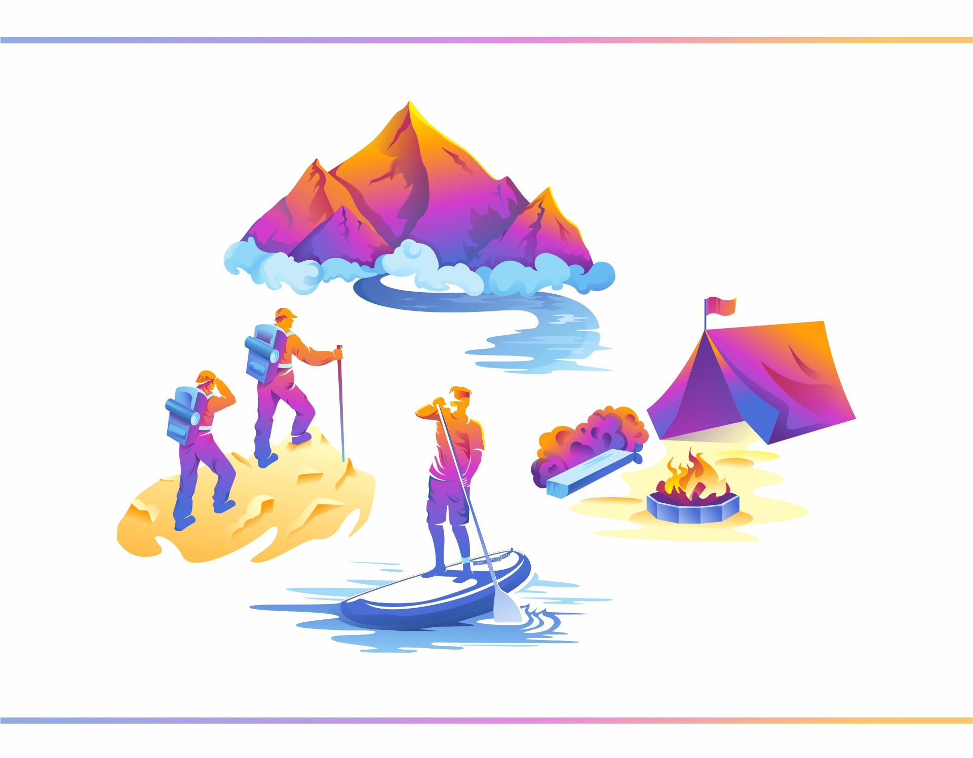 DECORATIVE ILLUSTRATIONS «SUMMER TOURISM» — Изображение №9 — Иллюстрация, Графика на Dprofile