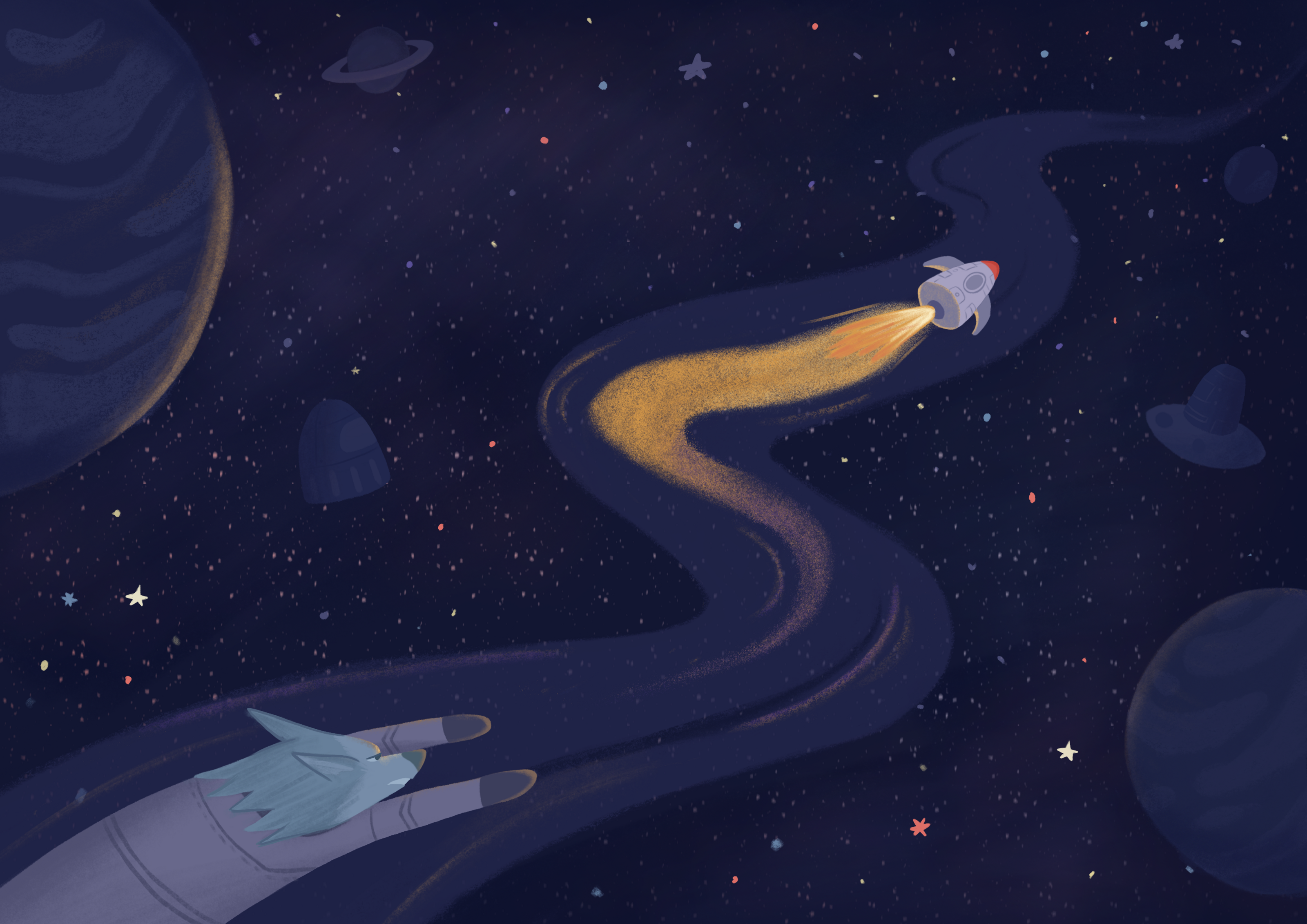 Little Red Riding Hood's Space Adventure — Изображение №6 — Иллюстрация на Dprofile
