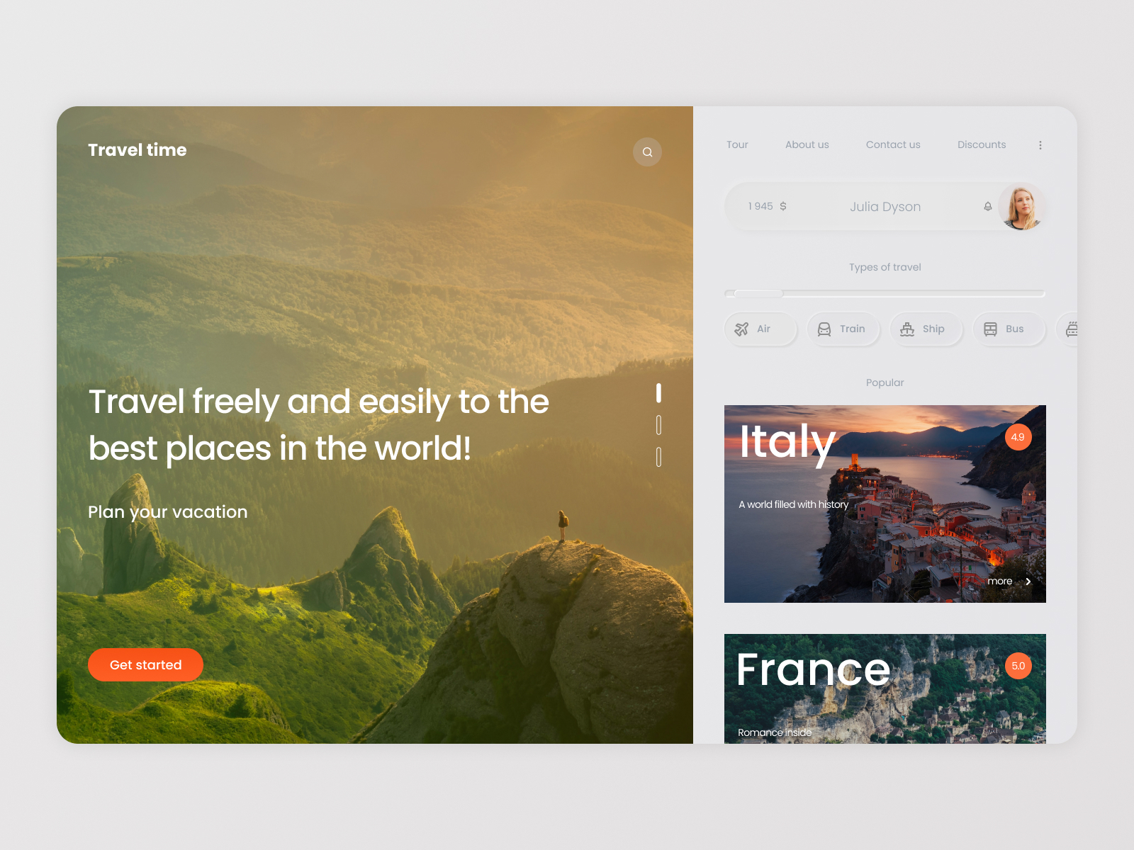 Travel website — Изображение №1 — Интерфейсы на Dprofile