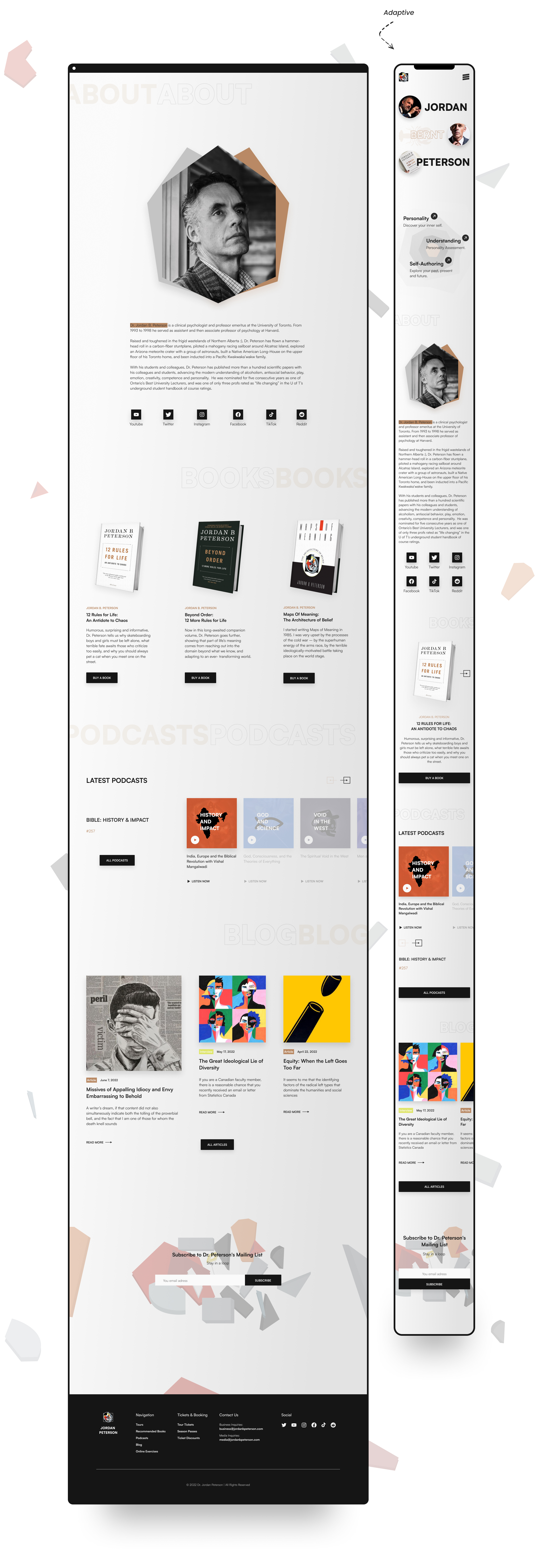 Jordan Peterson - персональный сайт — Изображение №7 — Интерфейсы на Dprofile