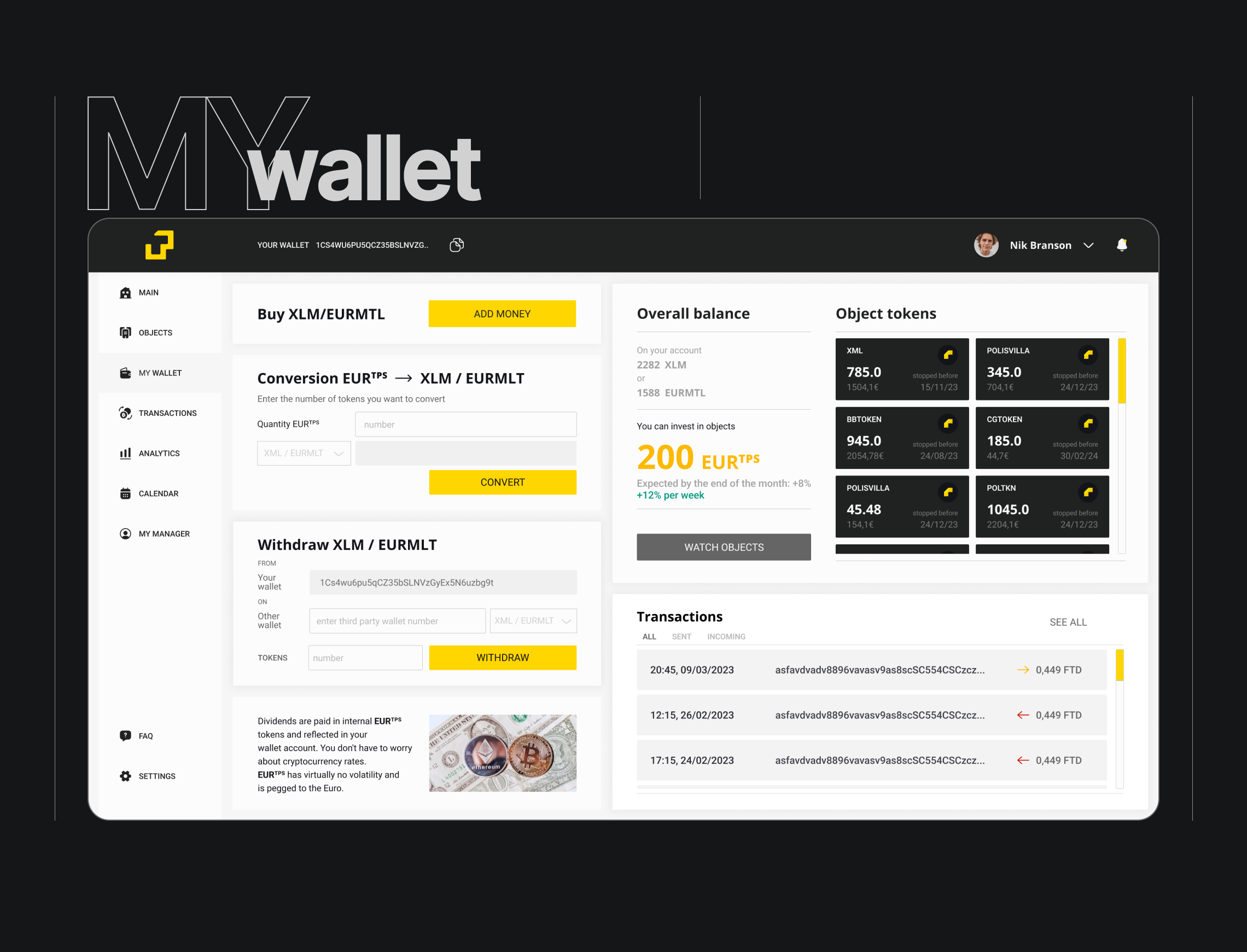 Platform for cryptocurrency investors — Изображение №9 — Интерфейсы на Dprofile