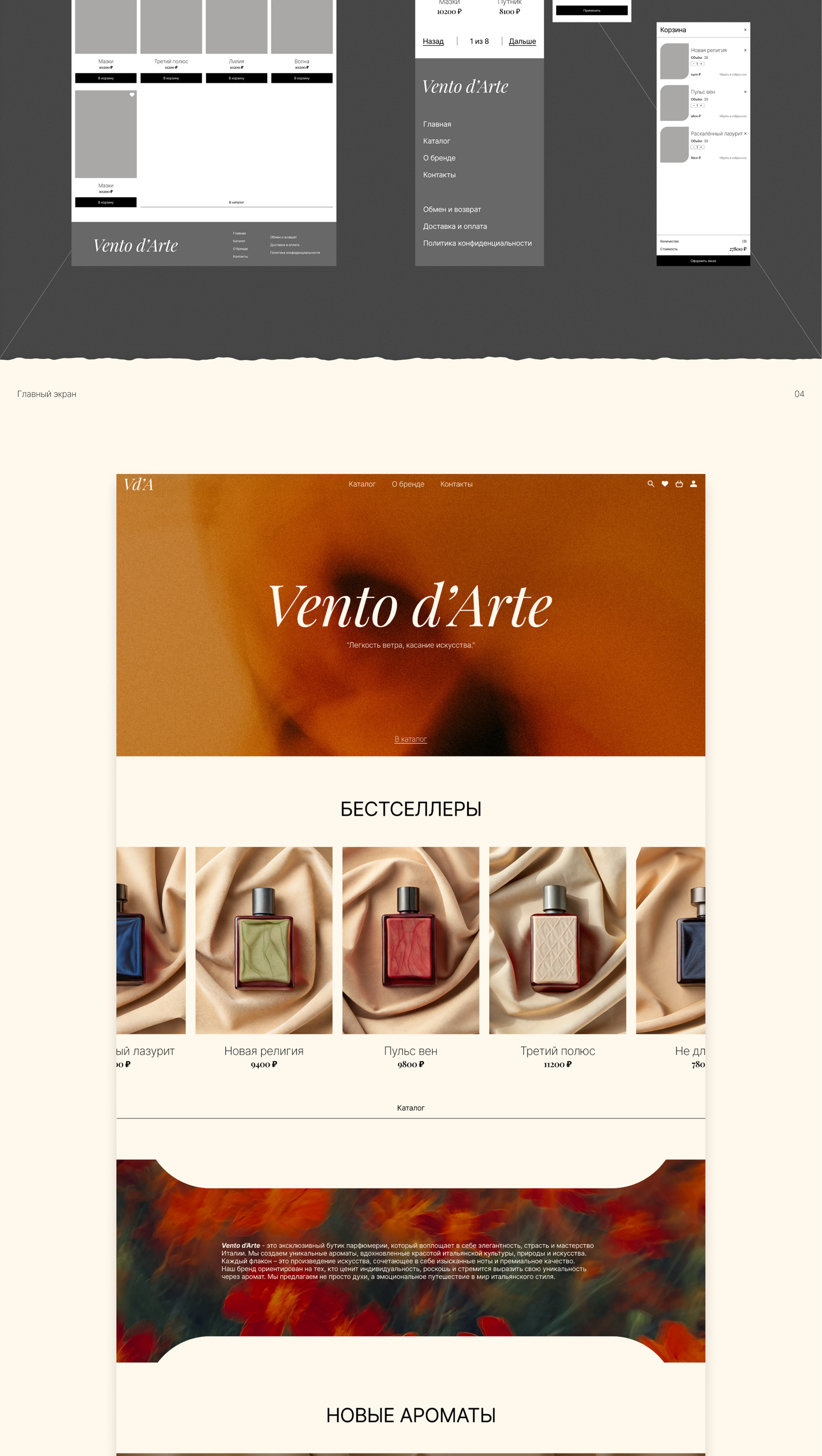 Vento d'Arte | web, ux-ui, e-com — Изображение №5 — Интерфейсы, Брендинг на Dprofile