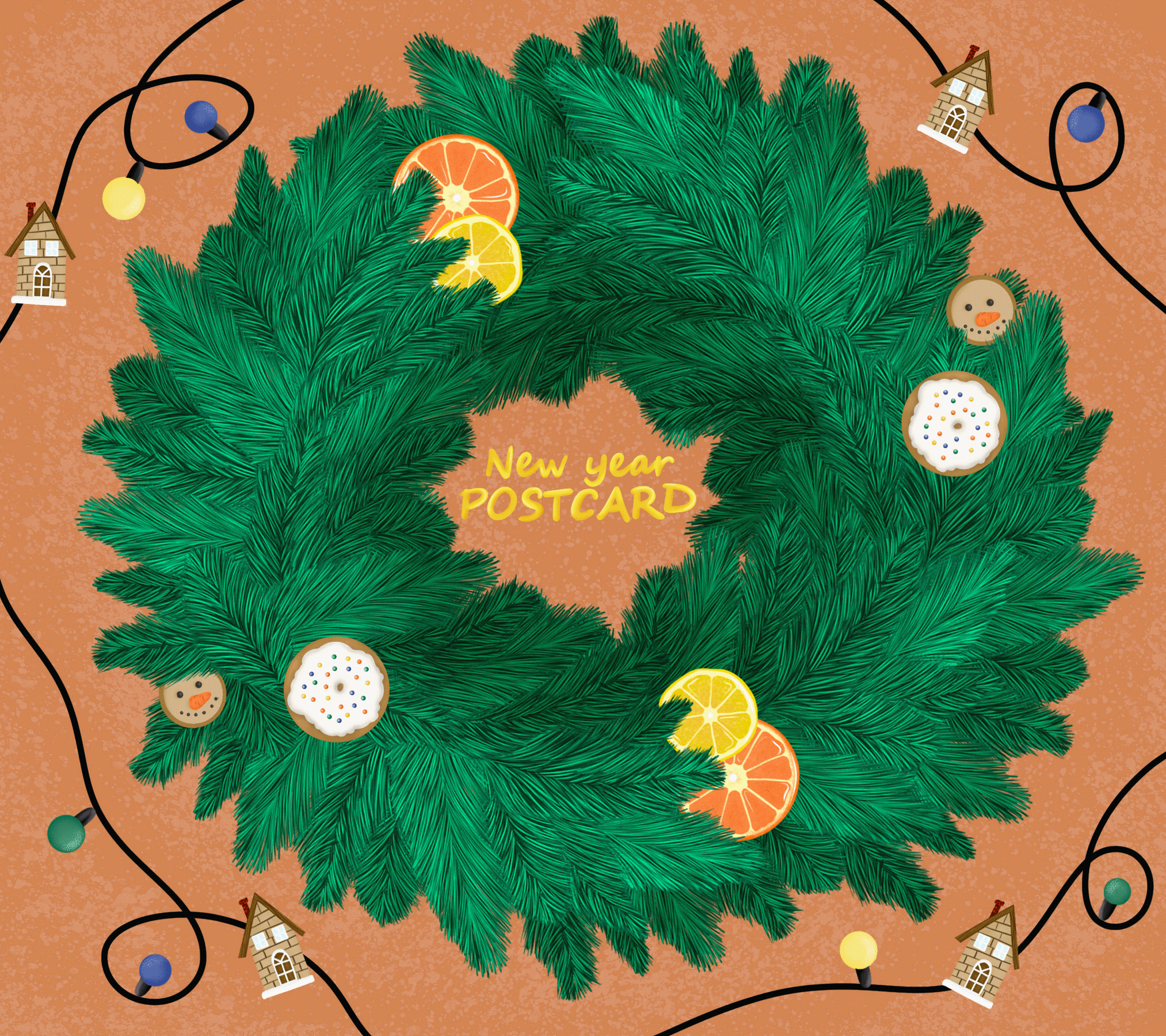 NEW YEAR POSTCARD — Изображение №1 — Иллюстрация, Графика на Dprofile