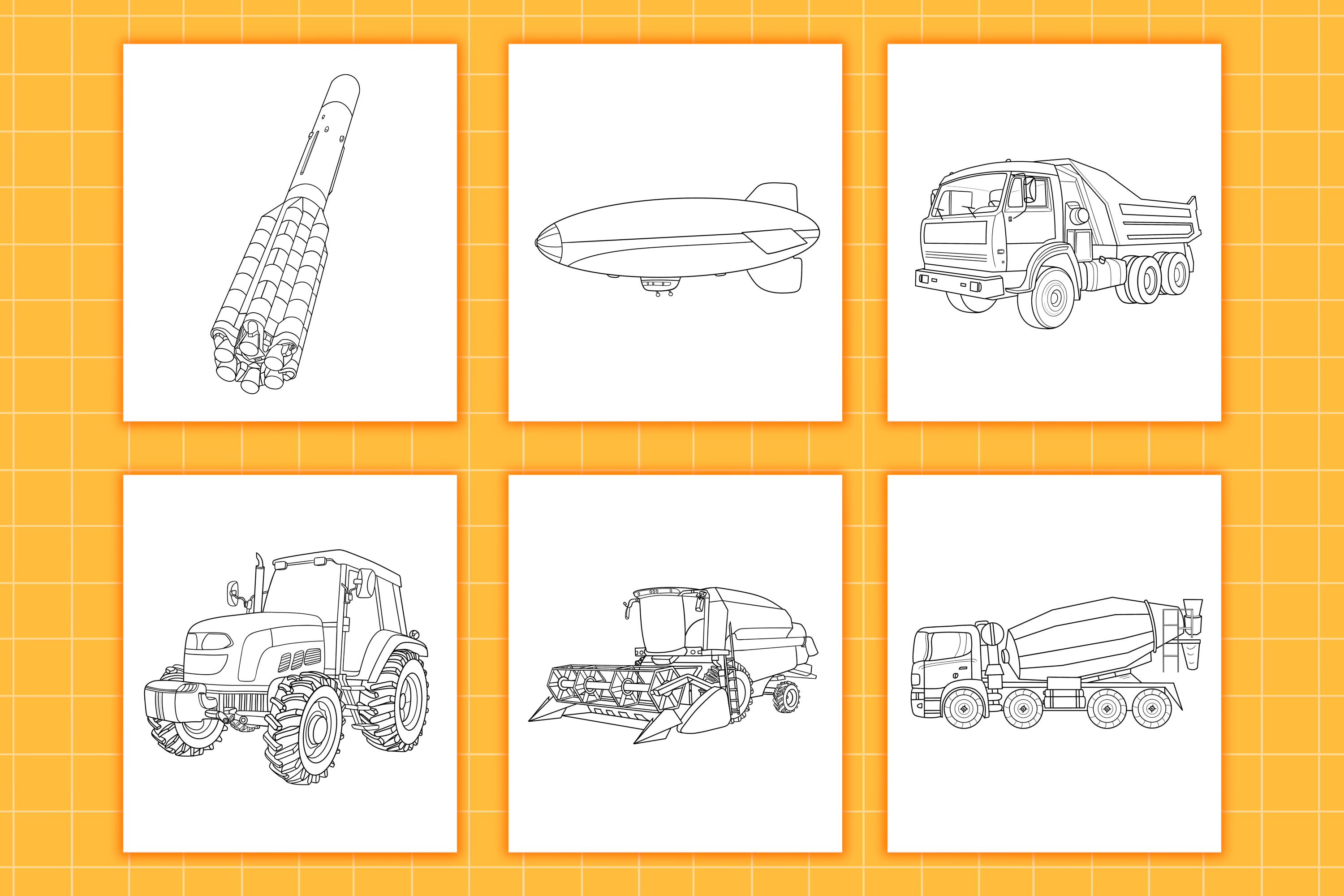 VEHICLES COLORING BOOK — Изображение №4 — Иллюстрация на Dprofile