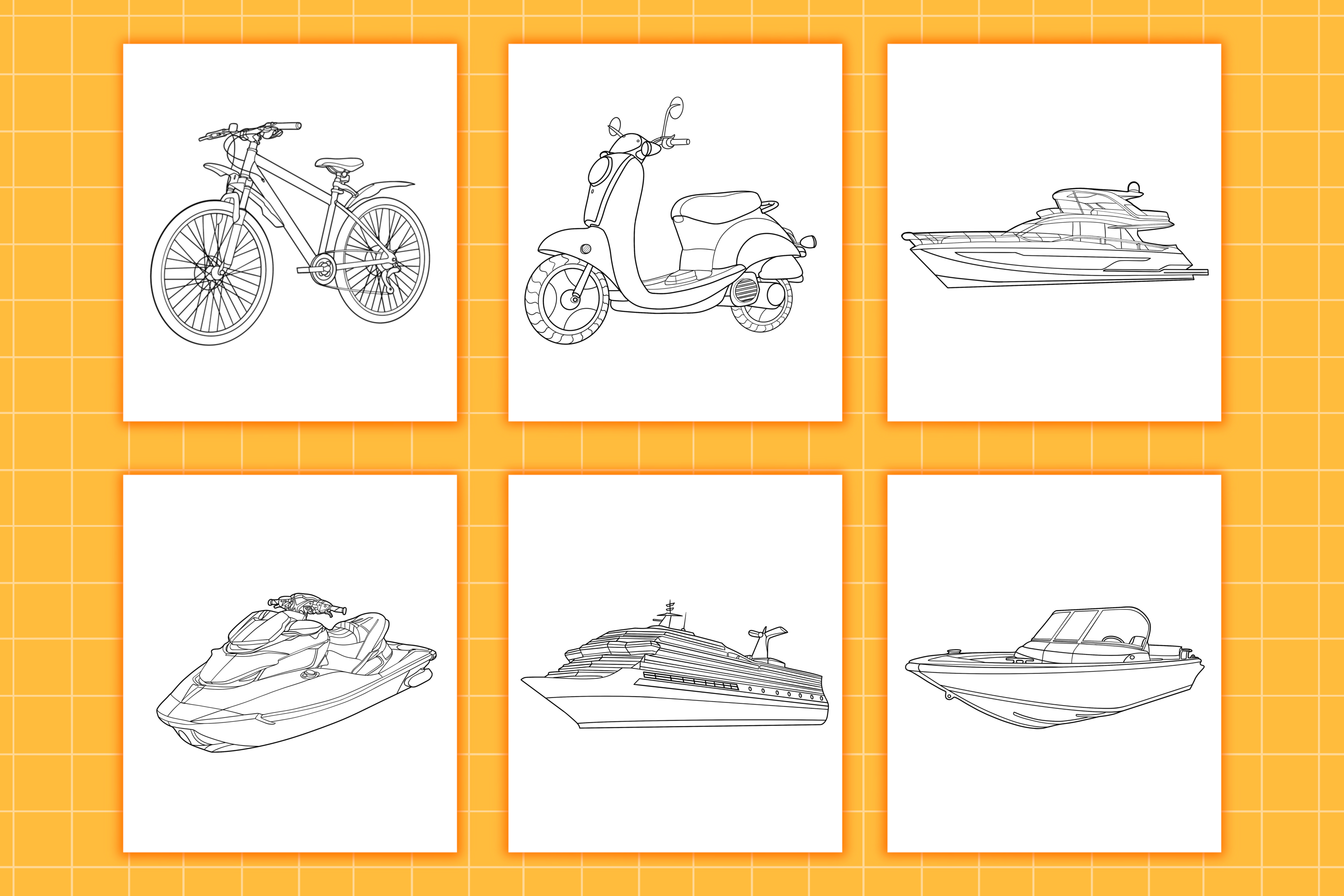 VEHICLES COLORING BOOK — Изображение №7 — Иллюстрация на Dprofile