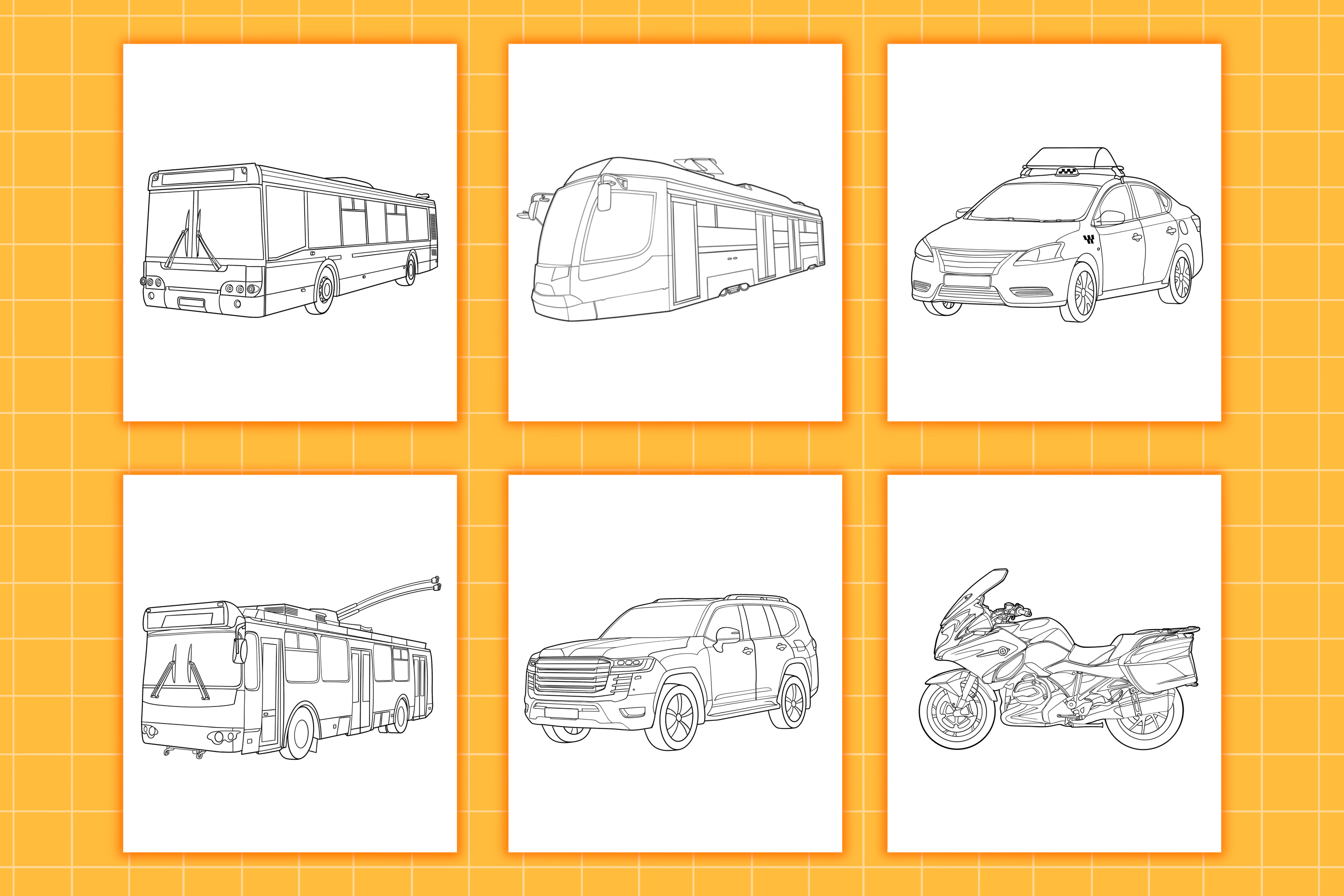 VEHICLES COLORING BOOK — Изображение №6 — Иллюстрация на Dprofile