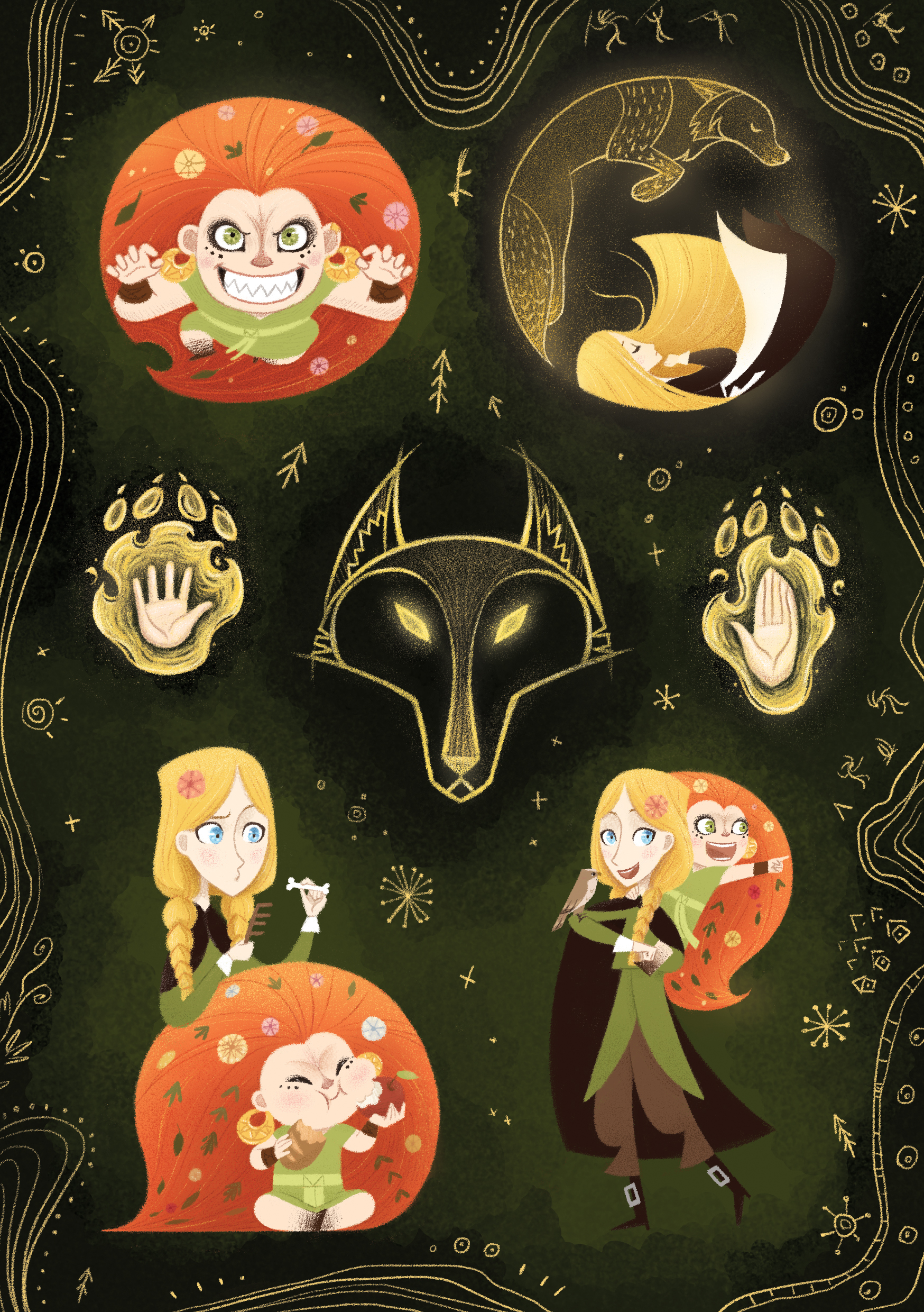 Стикеры "Wolfwalkers" || "Легенда о волках" — Изображение №1 — Иллюстрация, Графика на Dprofile