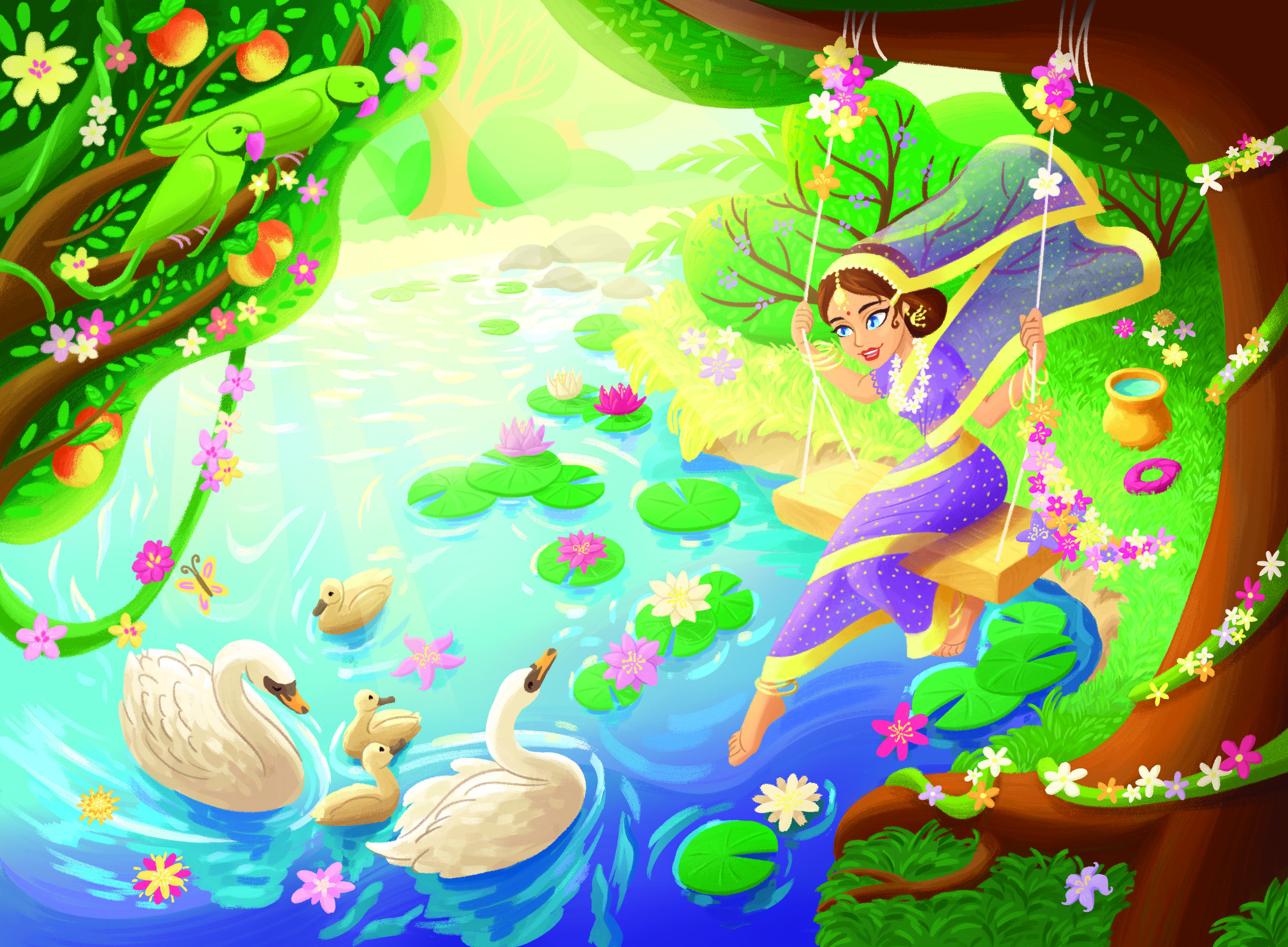 Индианка в саду — Изображение №1 — Иллюстрация на Dprofile