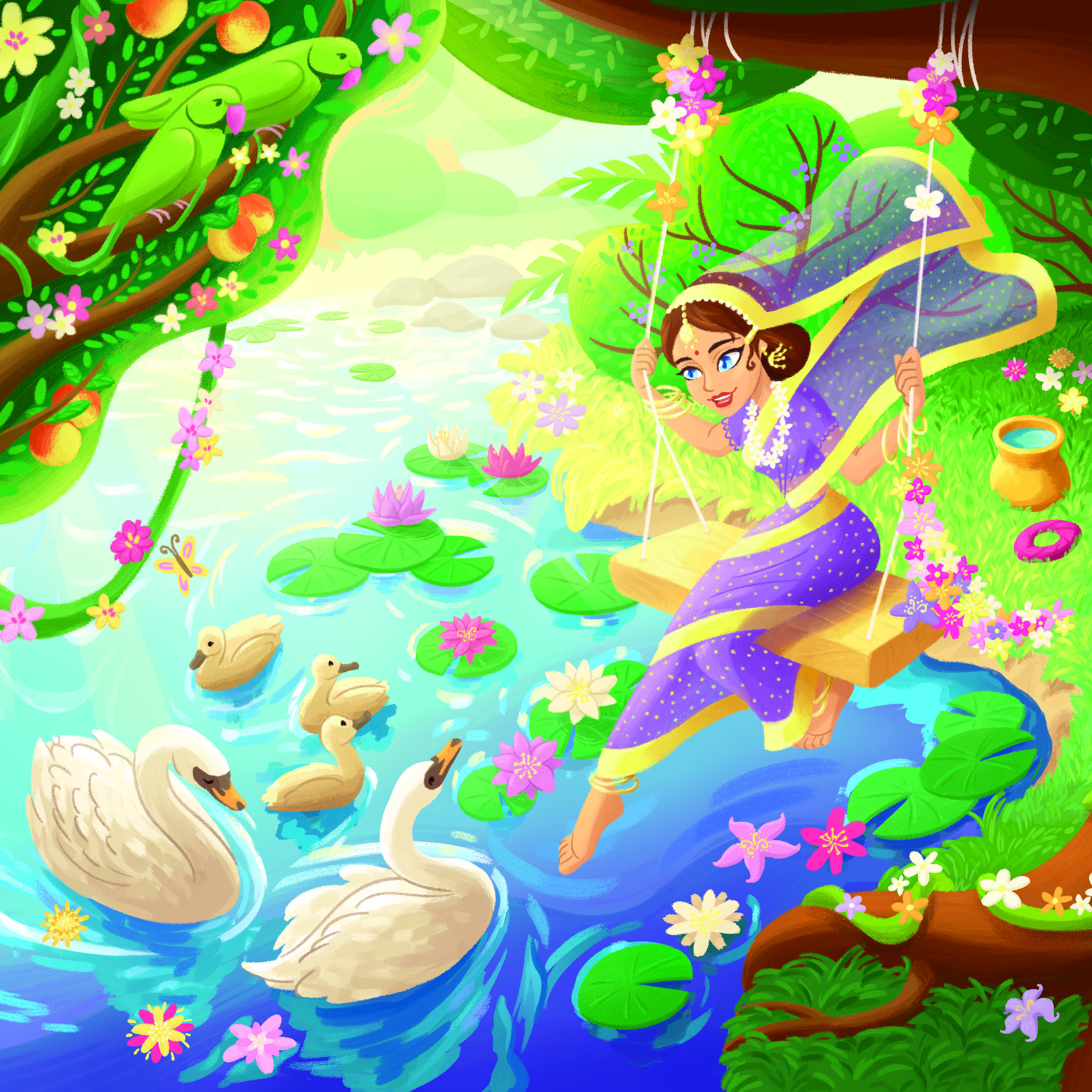 Индианка в саду — Изображение №2 — Иллюстрация на Dprofile