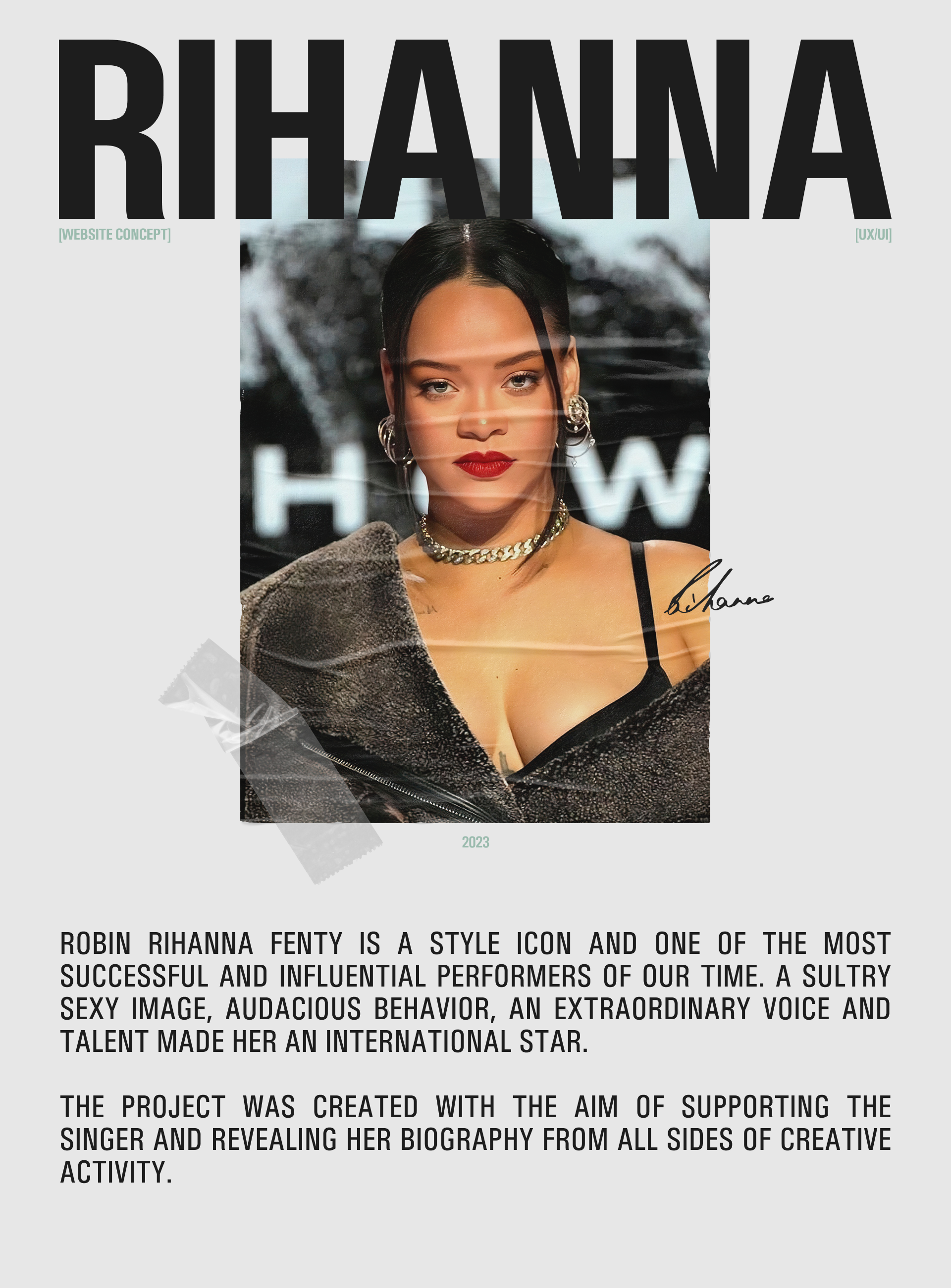 Website concept | Rihanna — Изображение №1 — Интерфейсы, Иллюстрация на Dprofile