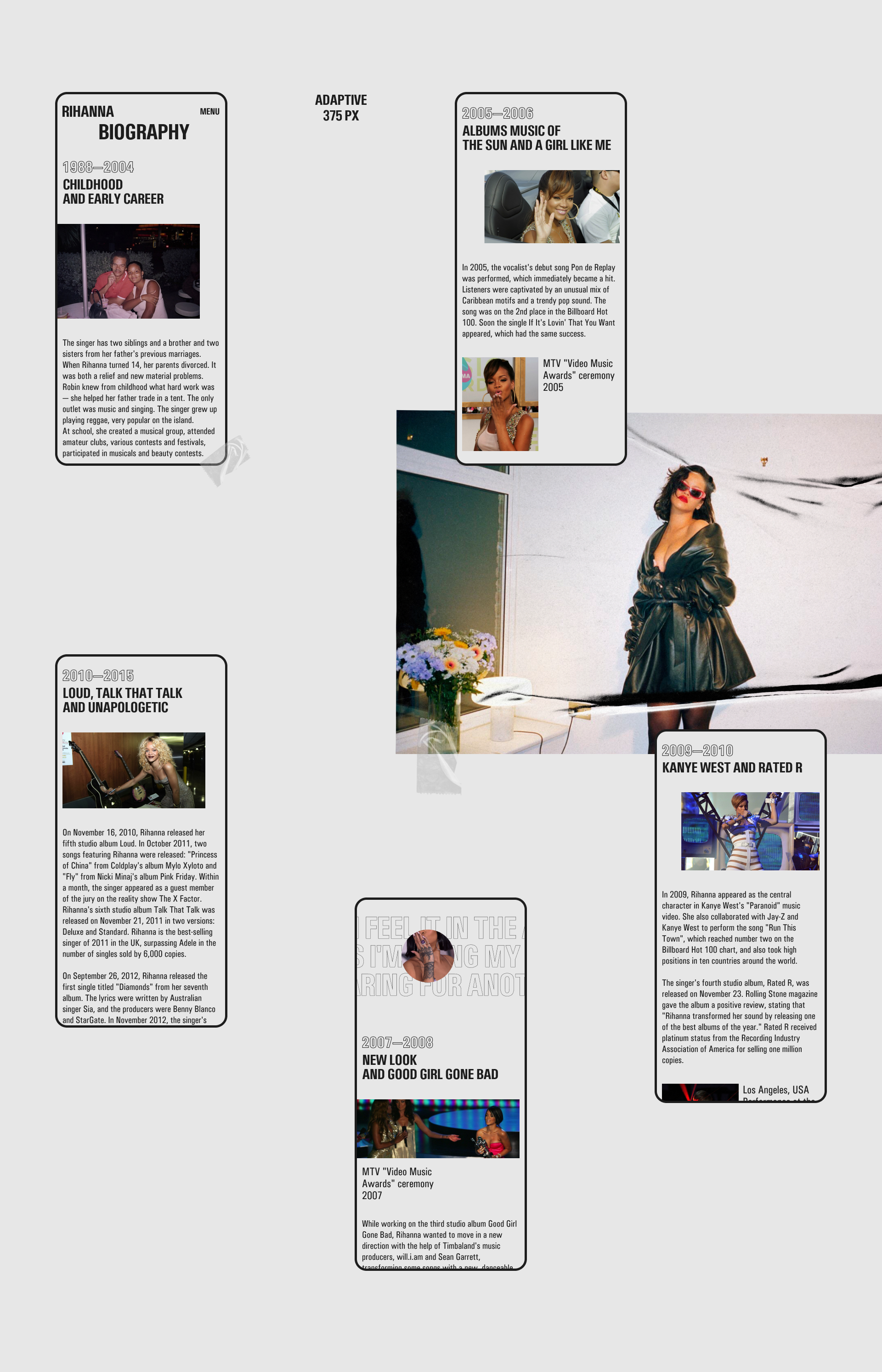 Website concept | Rihanna — Изображение №12 — Интерфейсы, Иллюстрация на Dprofile