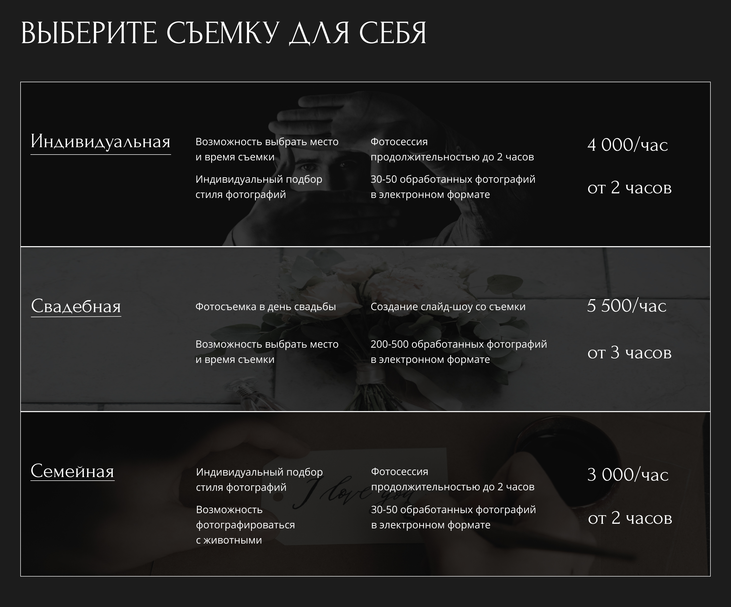 Сайт-портфолио для фотографа | Веб-дизайн — Изображение №17 — Анимация, Интерфейсы на Dprofile