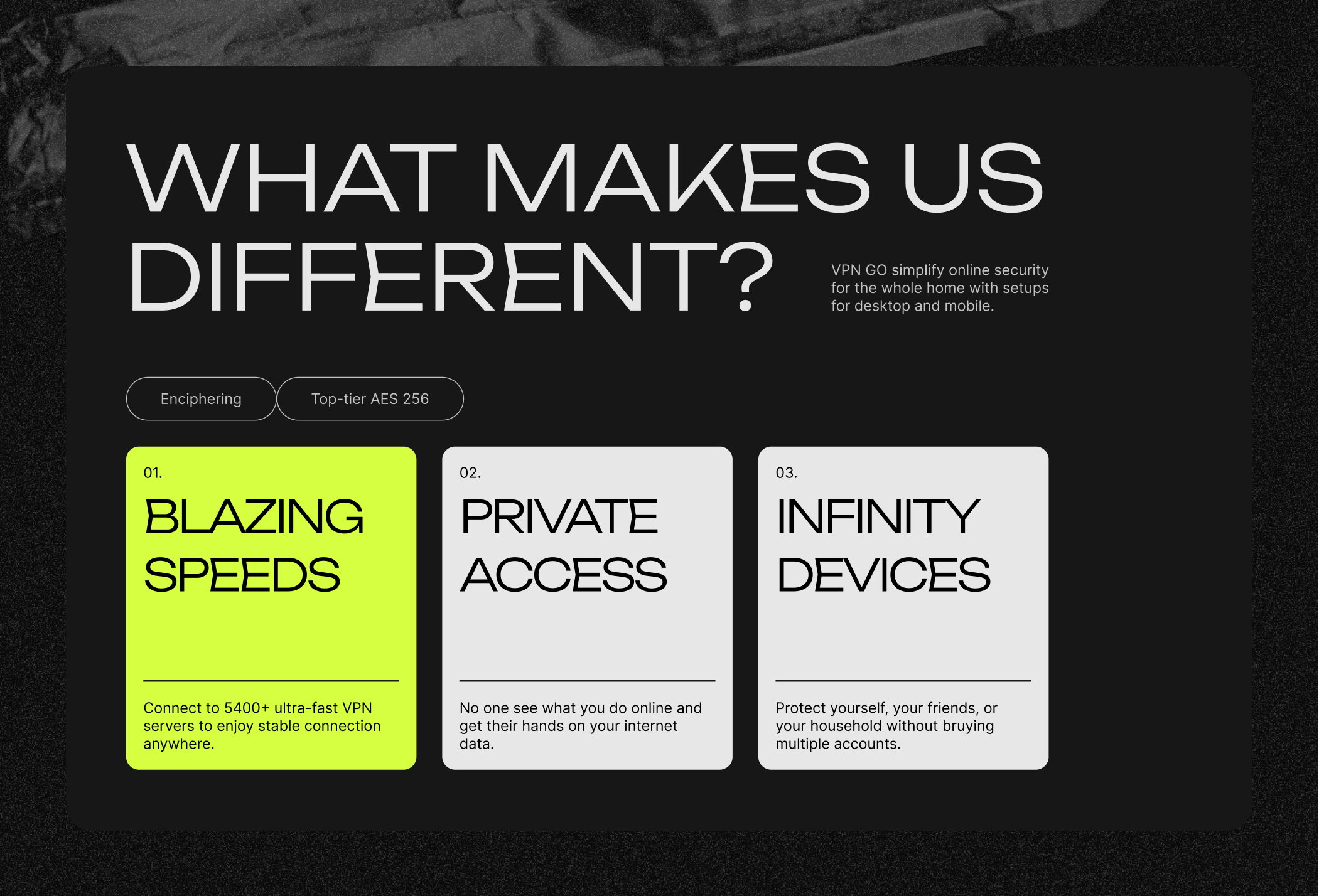 Landing VPN GO company — Изображение №2 — Интерфейсы на Dprofile