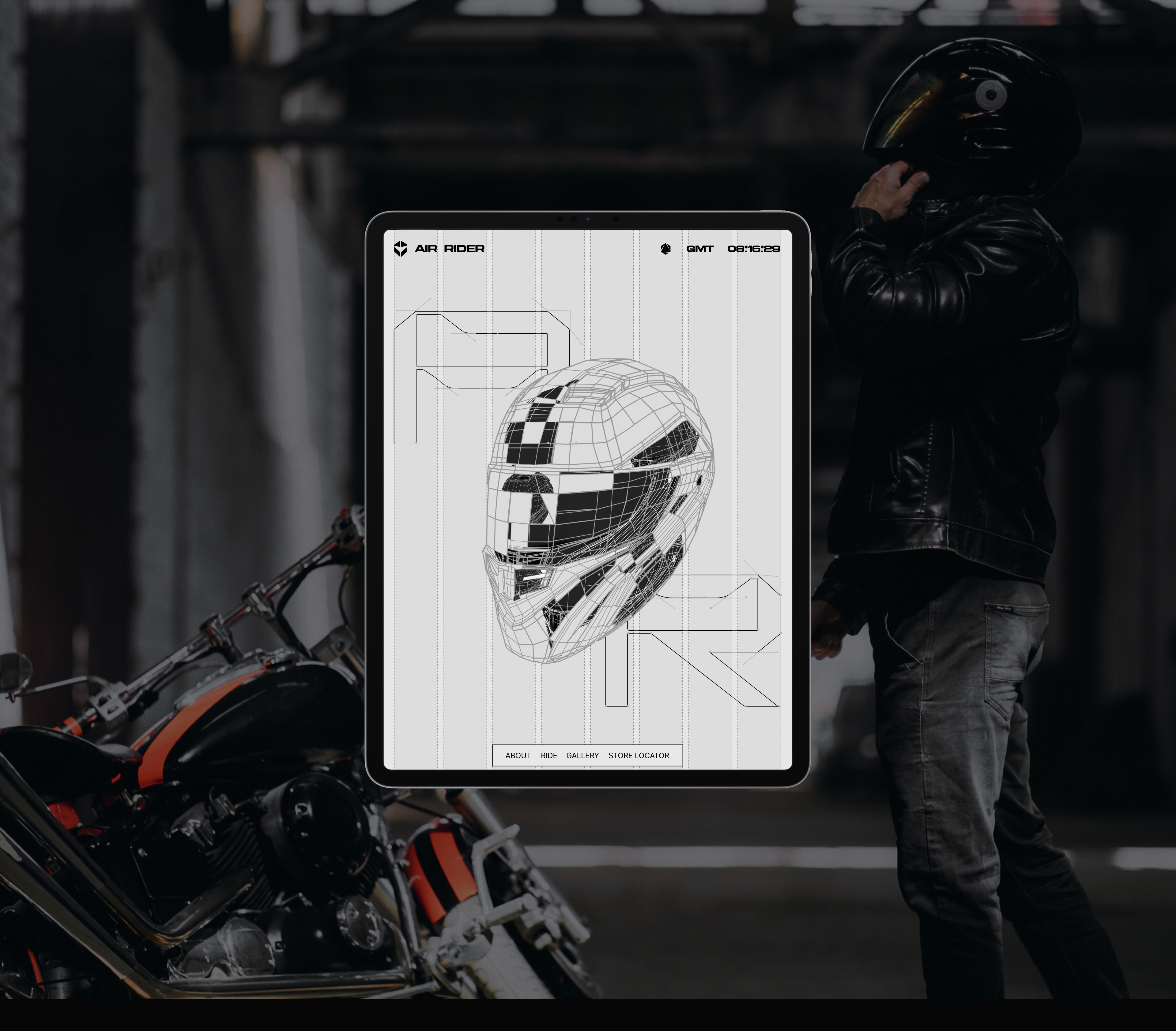 AIR RIDER | Motorcycle helmet — Изображение №9 — Интерфейсы, Анимация на Dprofile