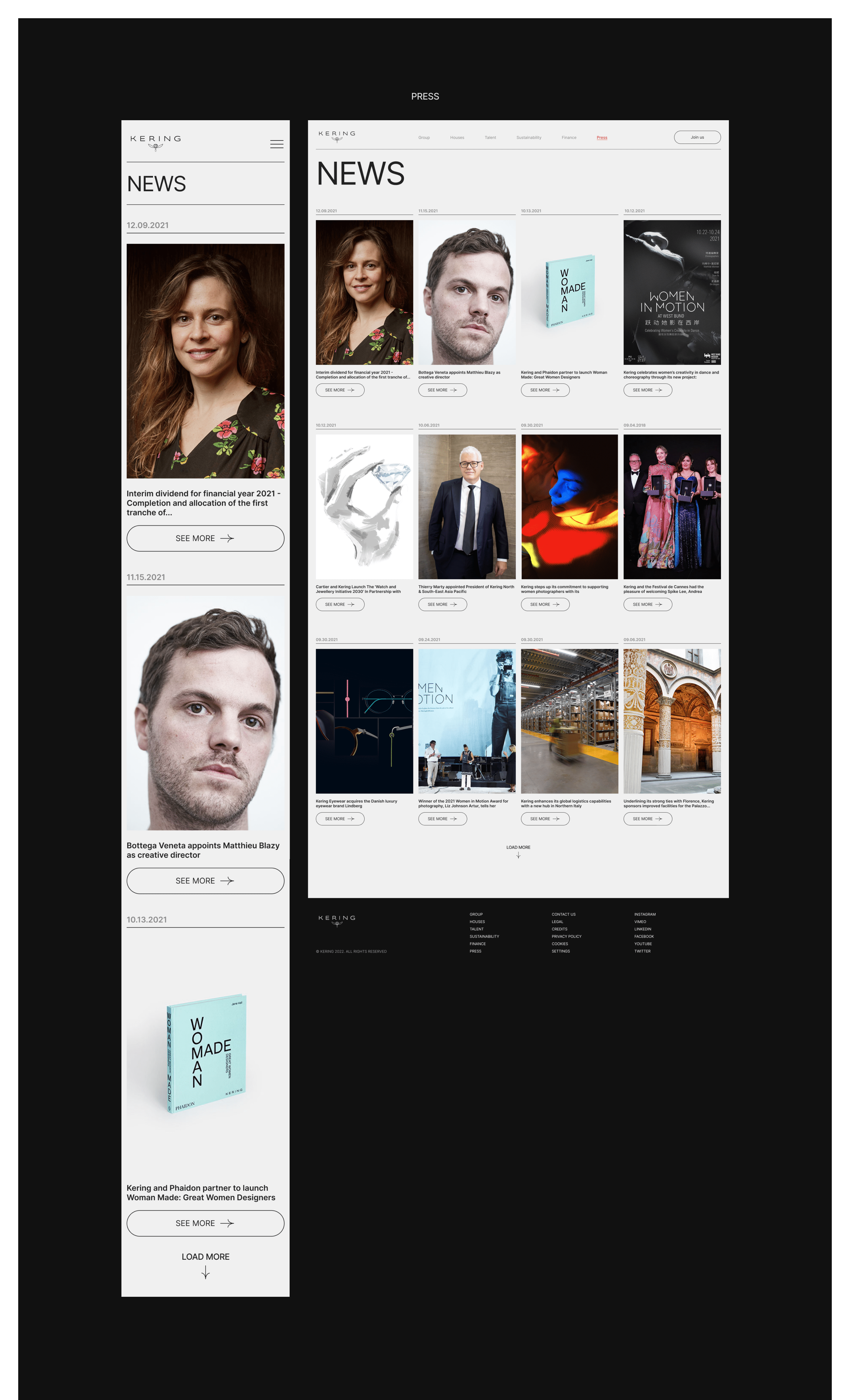 Kering | Corporate Redesign — Изображение №12 — Интерфейсы на Dprofile