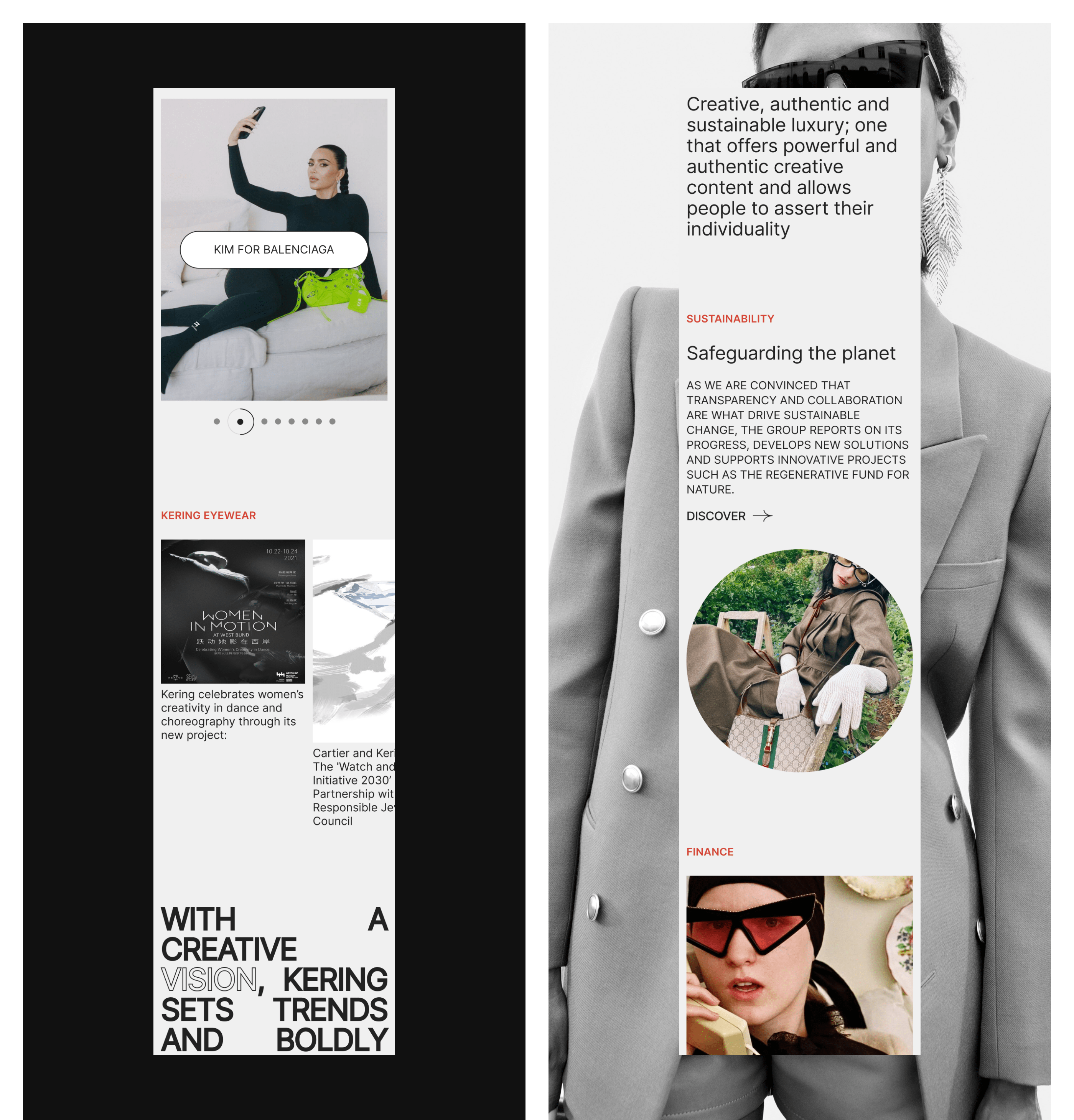 Kering | Corporate Redesign — Изображение №4 — Интерфейсы на Dprofile