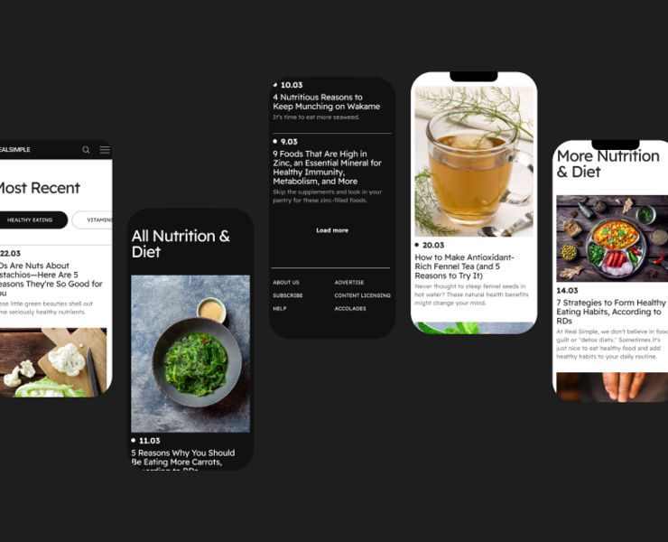 REALSIMPLE | News site — Интерфейсы на Dprofile