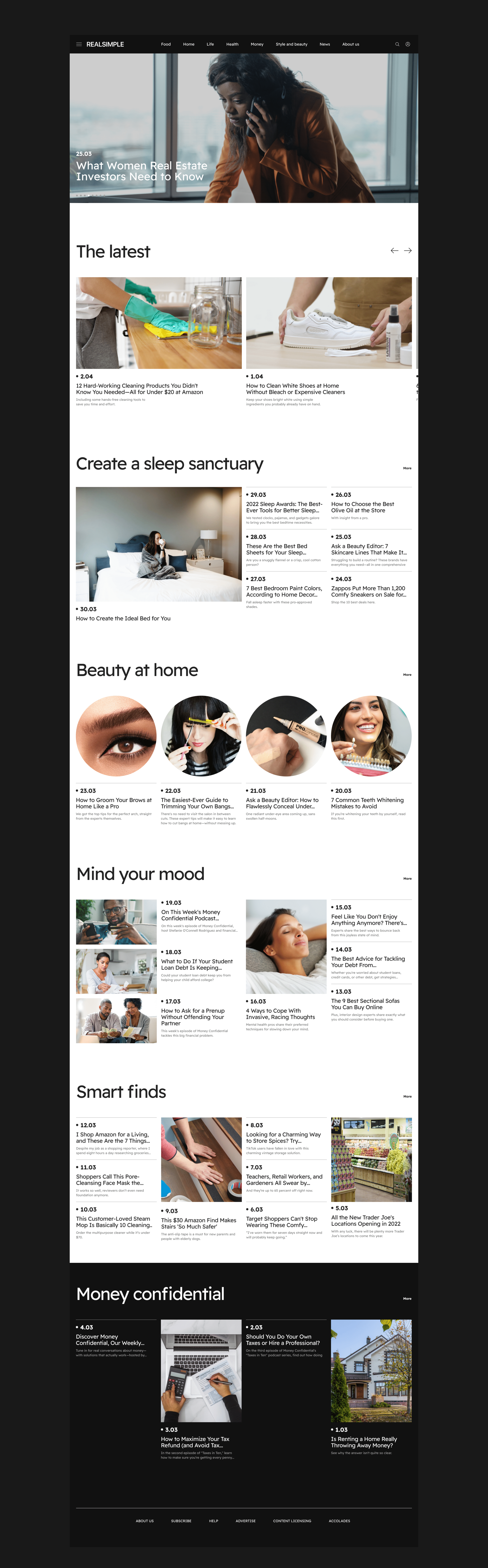 REALSIMPLE | News site — Изображение №2 — Интерфейсы на Dprofile