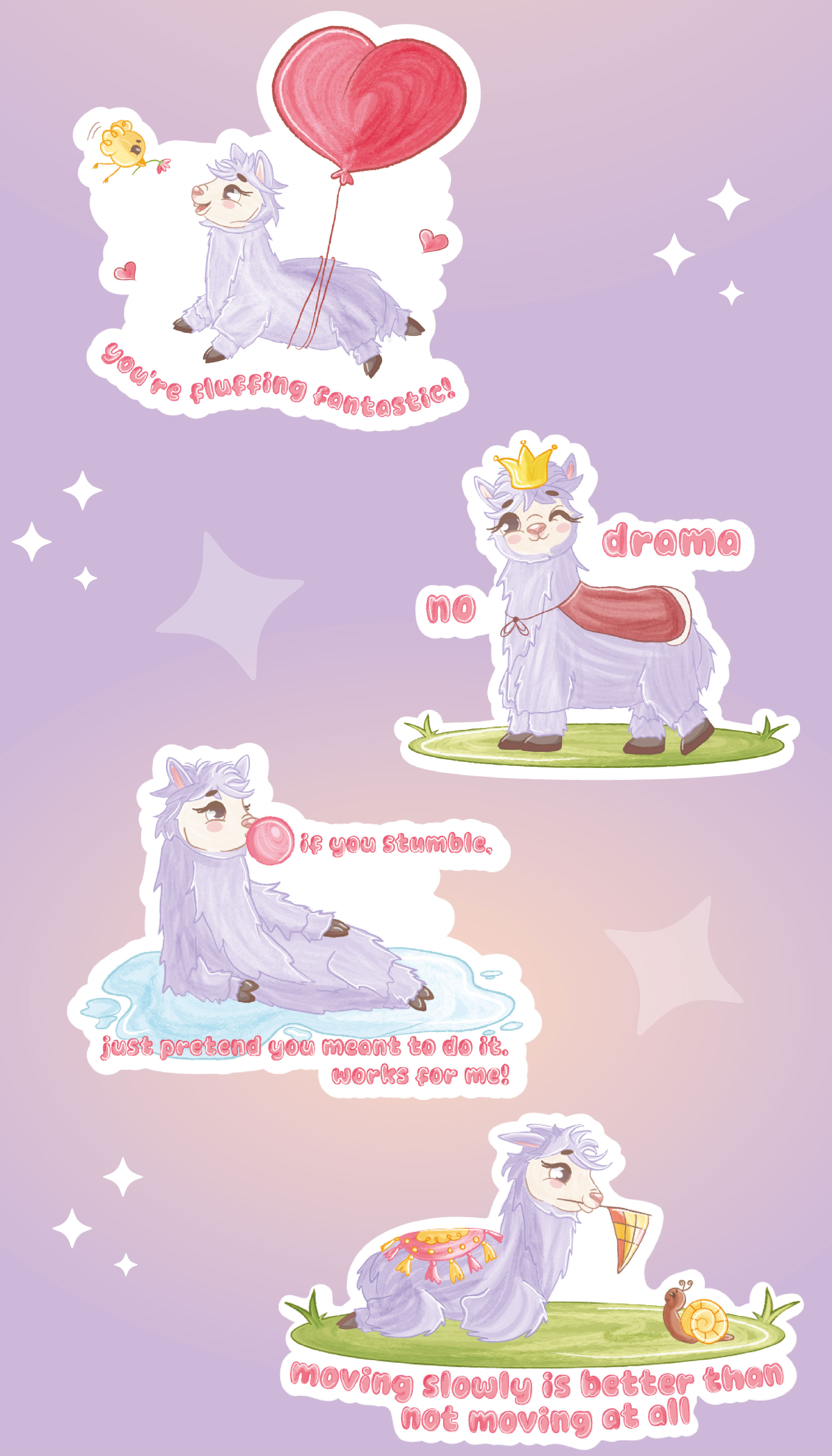 Милая альпака - векторные стикеры — Изображение №4 — Иллюстрация на Dprofile