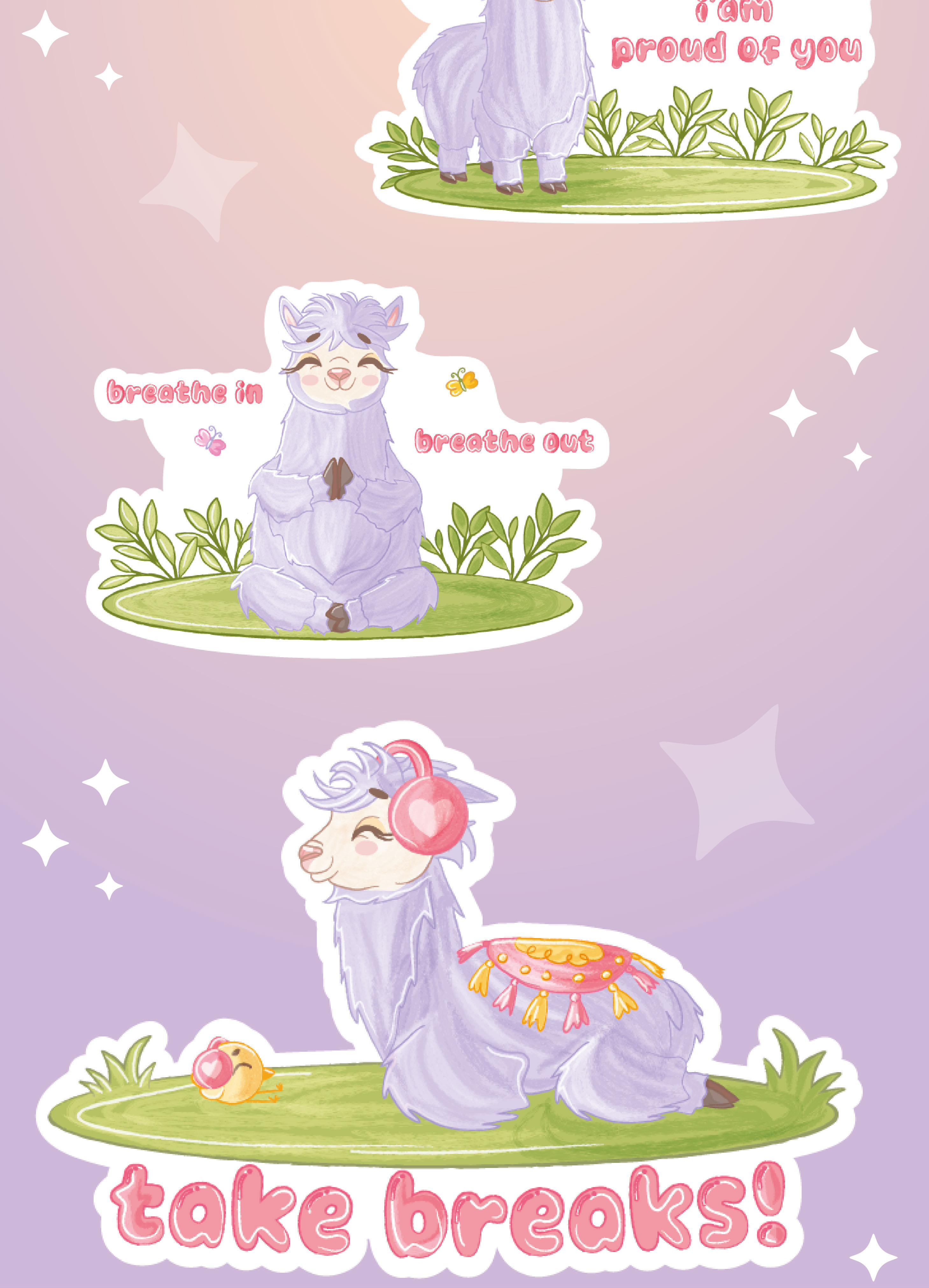 Милая альпака - векторные стикеры — Изображение №6 — Иллюстрация на Dprofile