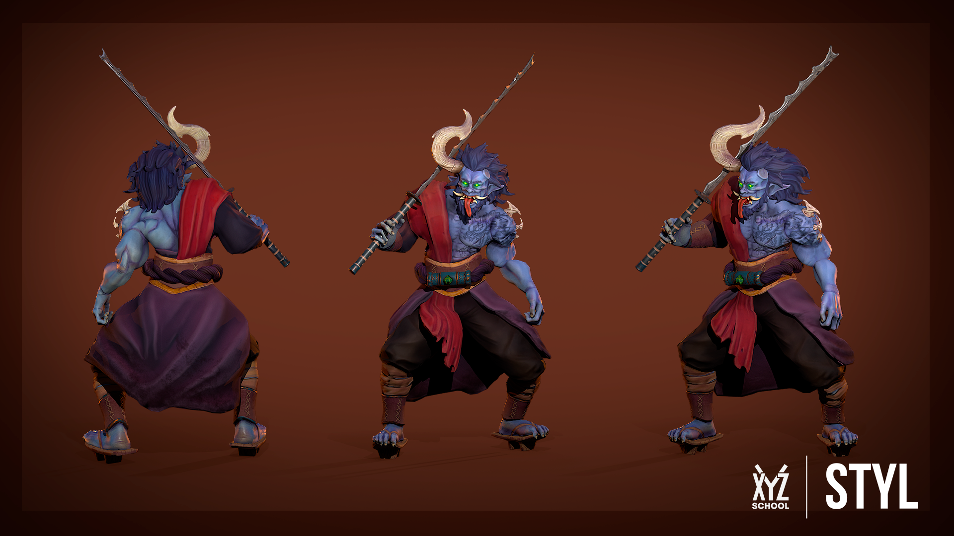 Game-Ready model "Oni" — Изображение №1 — 3D, Анимация на Dprofile