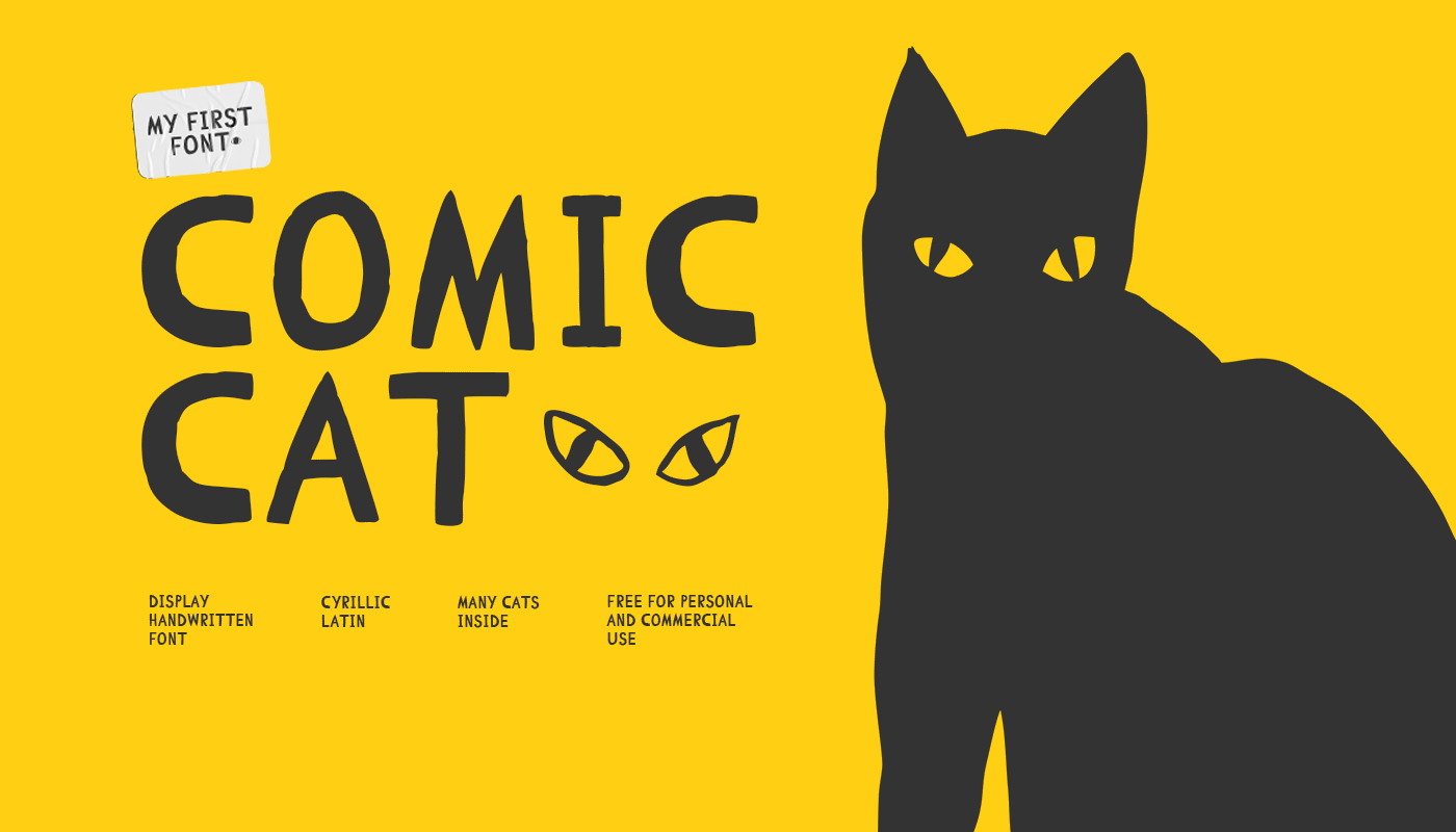 Comic CAT / Free Font / Cyrillic and Latin — Изображение №1 — Иллюстрация, Графика на Dprofile