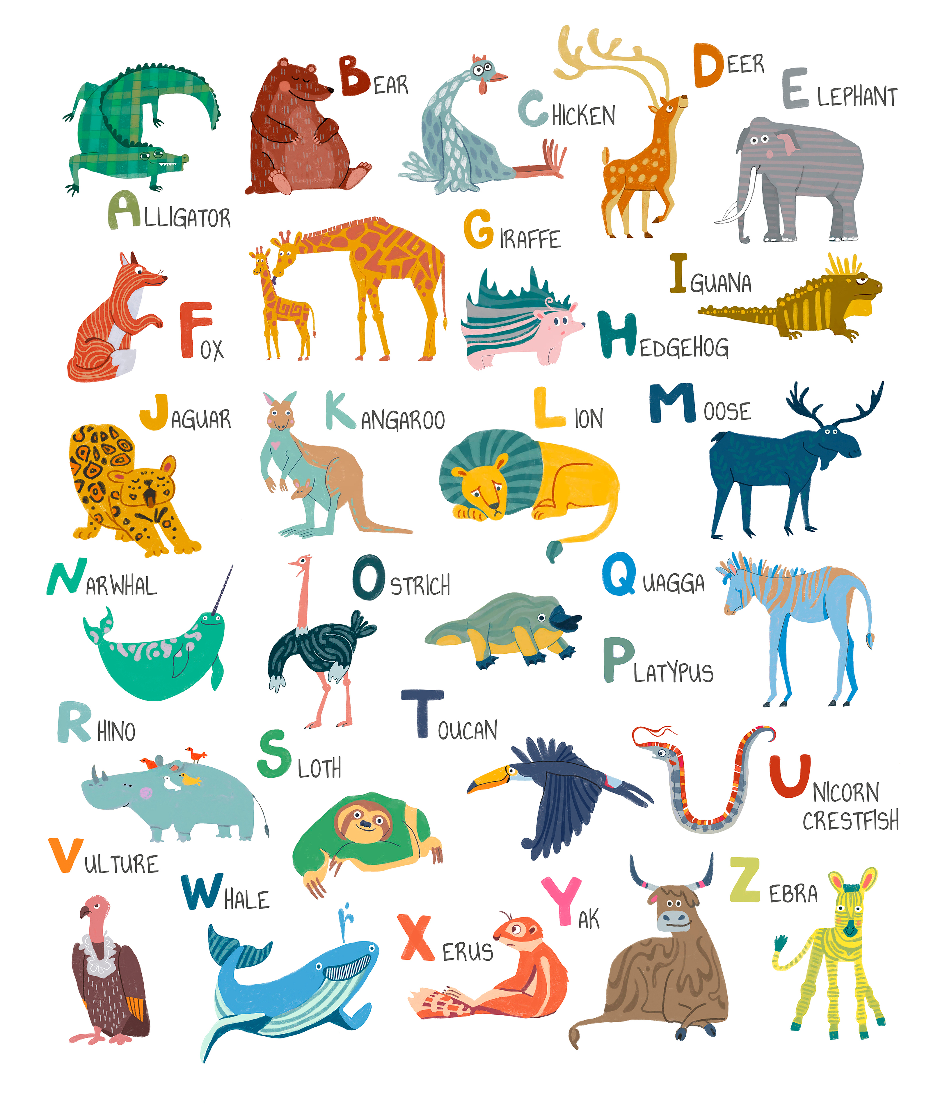 English animal alphabet — Изображение №2 — Иллюстрация, Графика на Dprofile