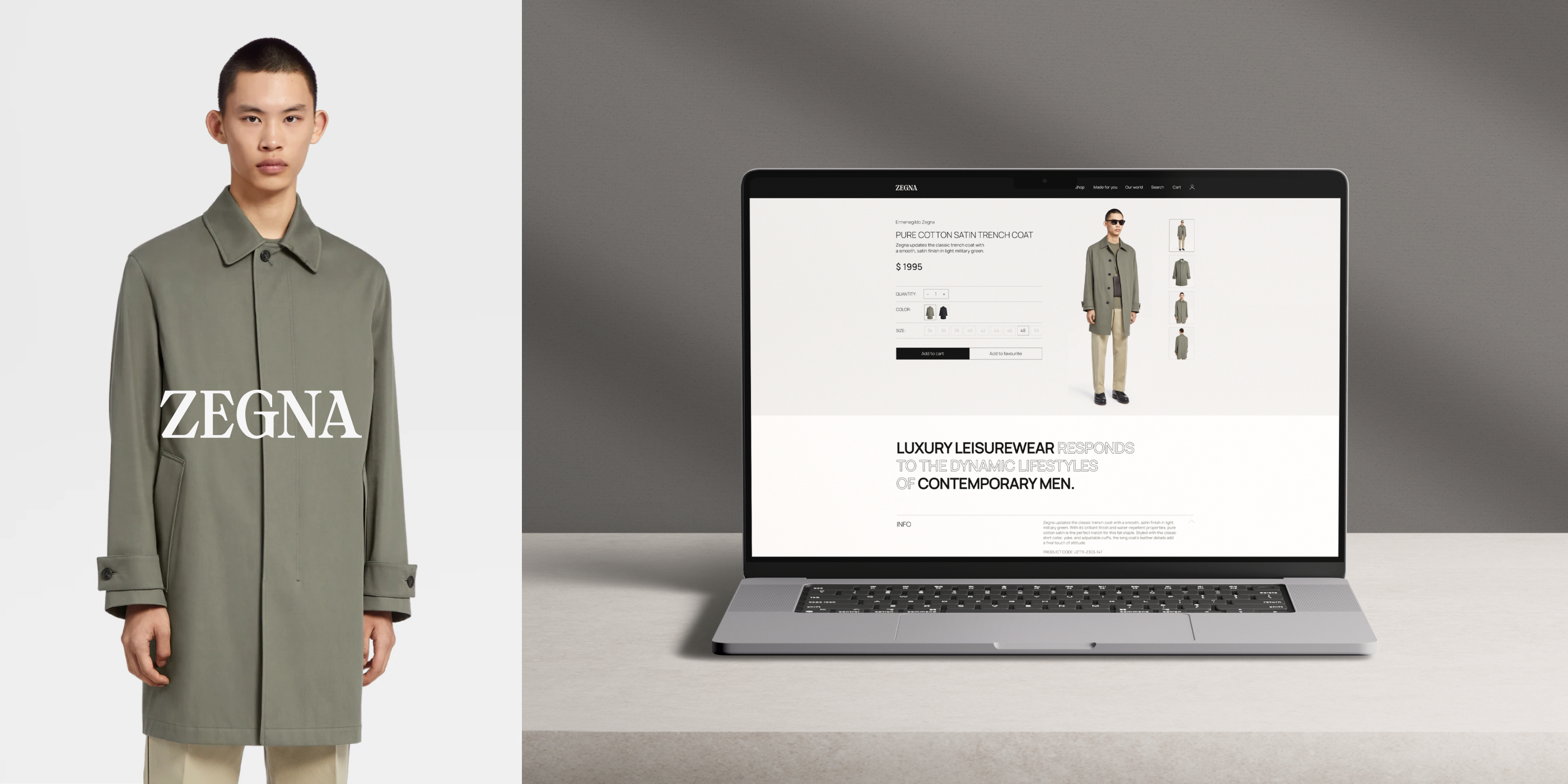 Ermenegildo Zegna: редизайн сайта-бутика — Изображение №6 — Интерфейсы, Брендинг на Dprofile