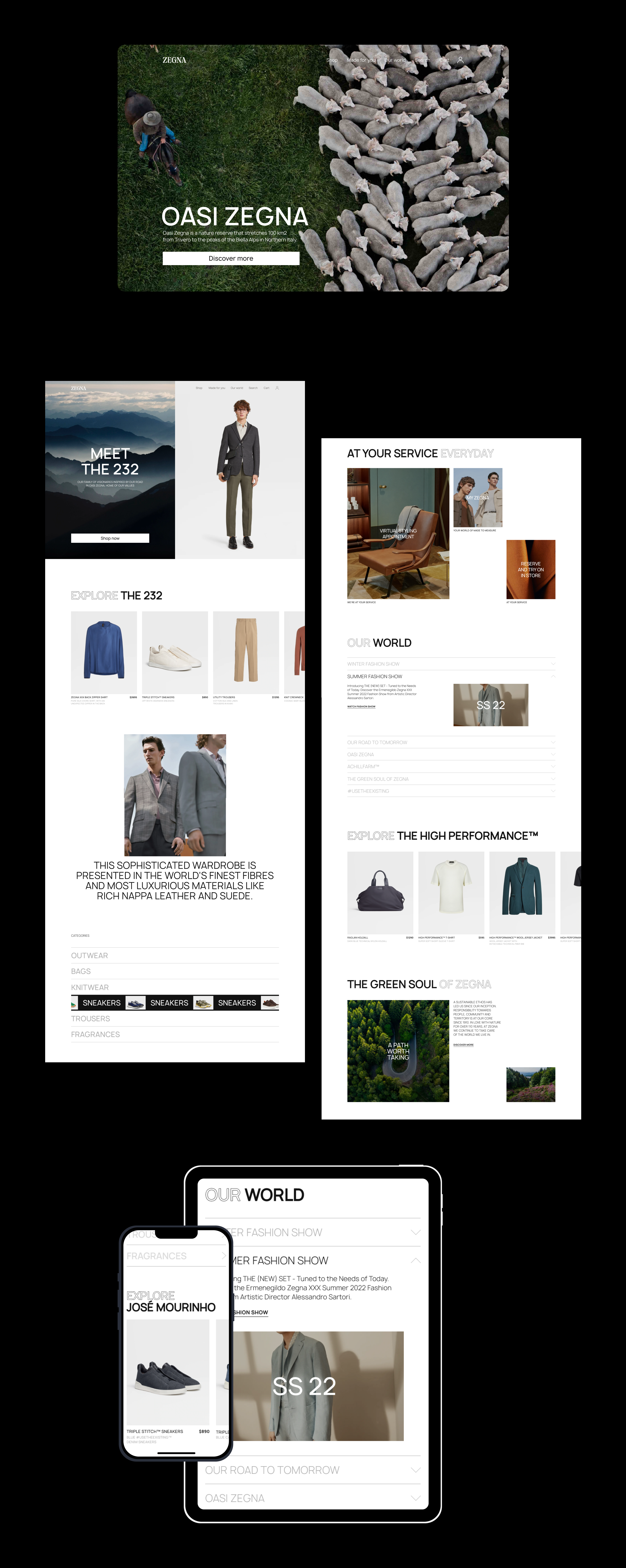 Ermenegildo Zegna: редизайн сайта-бутика — Изображение №2 — Интерфейсы, Брендинг на Dprofile