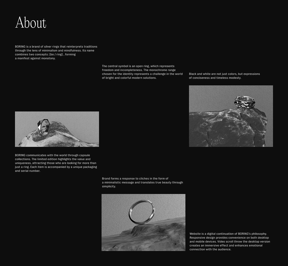 BORING | web — Изображение №2 — Интерфейсы, Брендинг на Dprofile