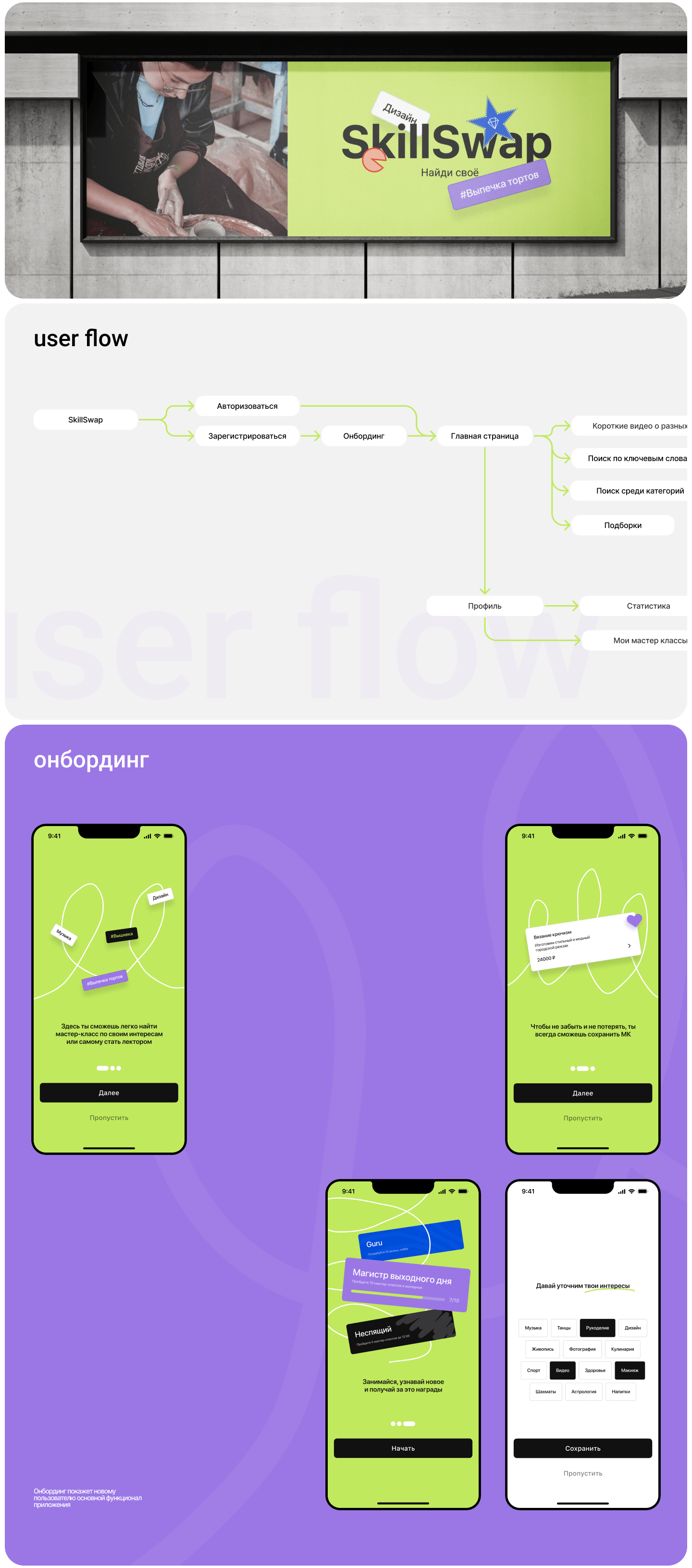 SkillSwap | Mobile App — Изображение №2 — Интерфейсы, Брендинг на Dprofile