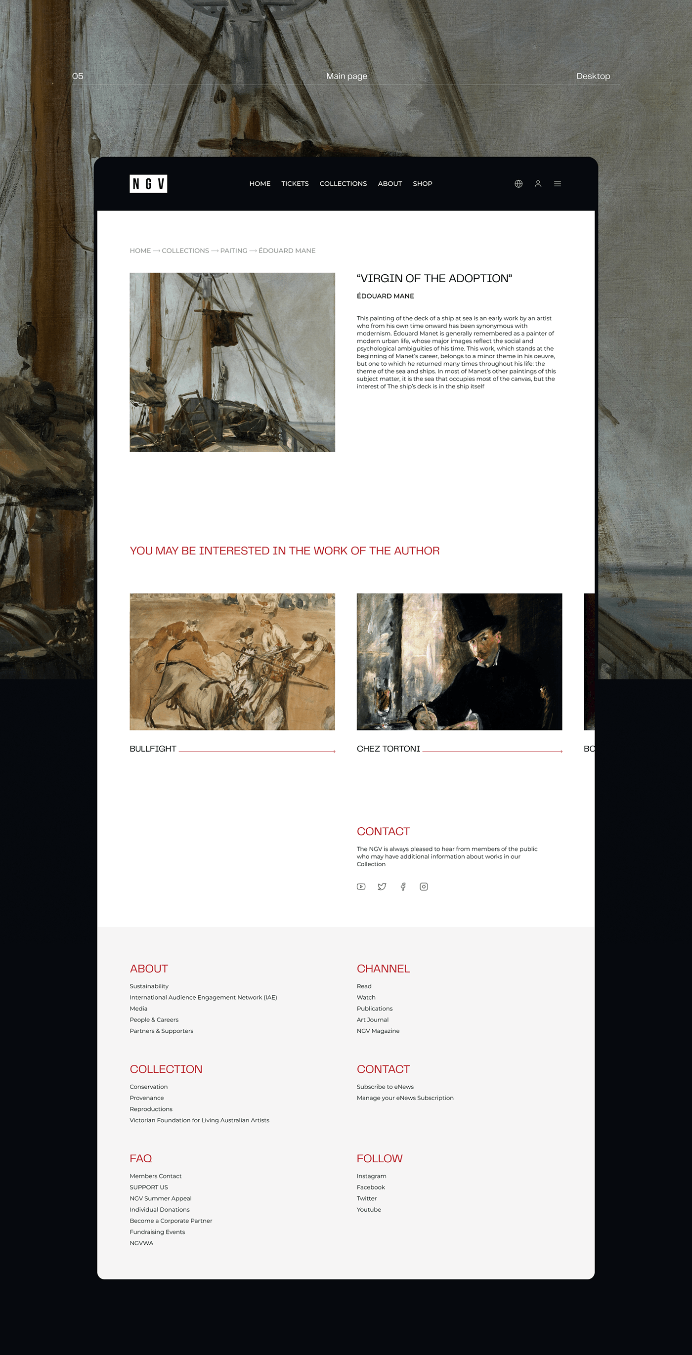 National Gallery of Victoria |Redesign concept — Изображение №7 — Интерфейсы на Dprofile