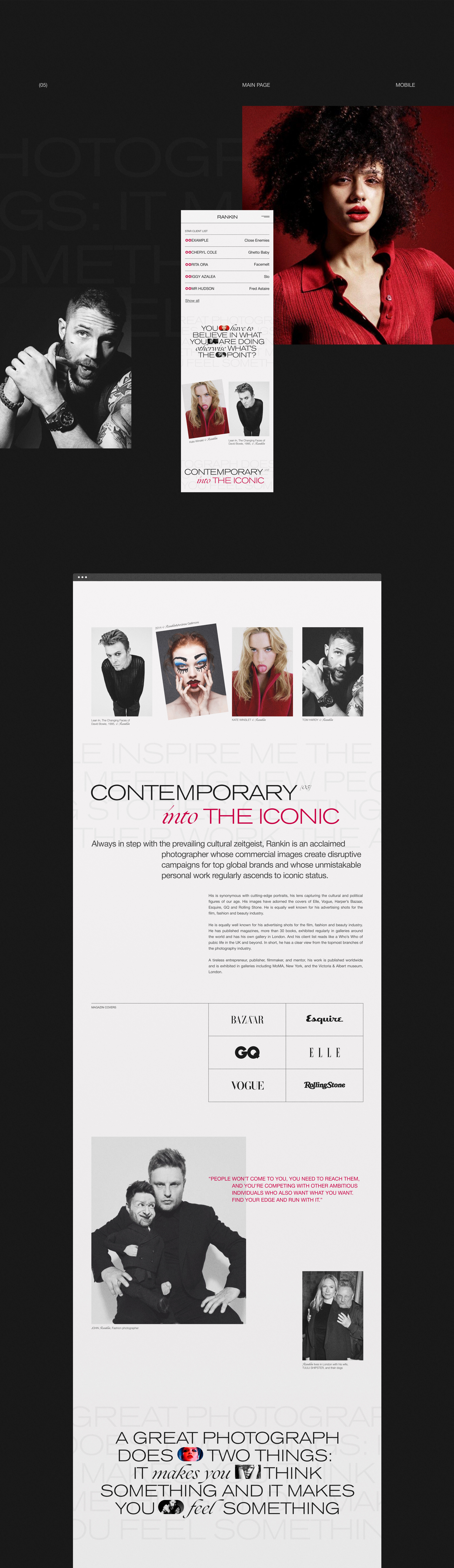 Rankin Biography longread — Изображение №5 — Интерфейсы, Анимация на Dprofile