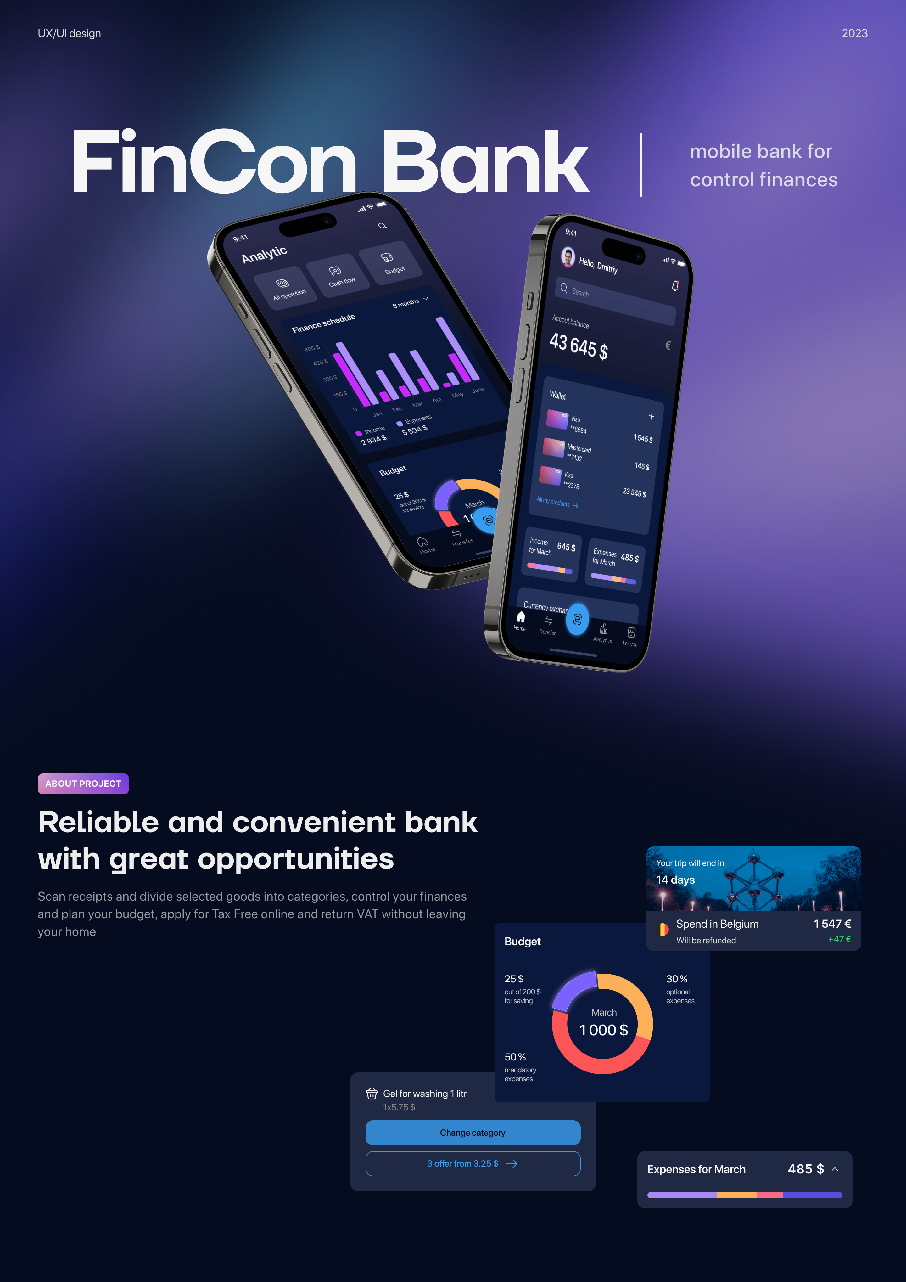 FinCon Bank - mobile bank iOS app UX/UI — Изображение №1 — Интерфейсы на Dprofile