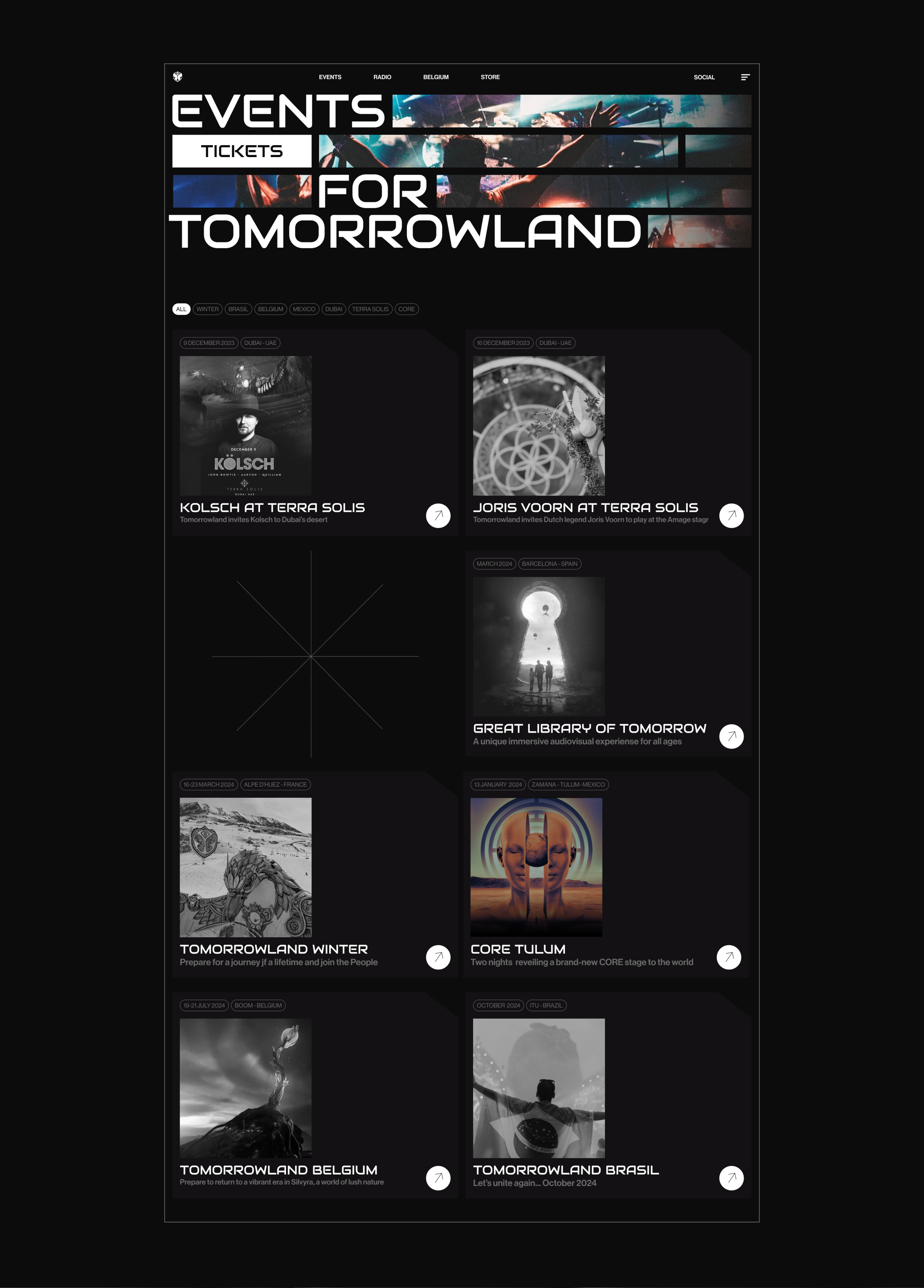 TOMORROWLAND | News website | (RE)design concept — Изображение №10 — Интерфейсы на Dprofile