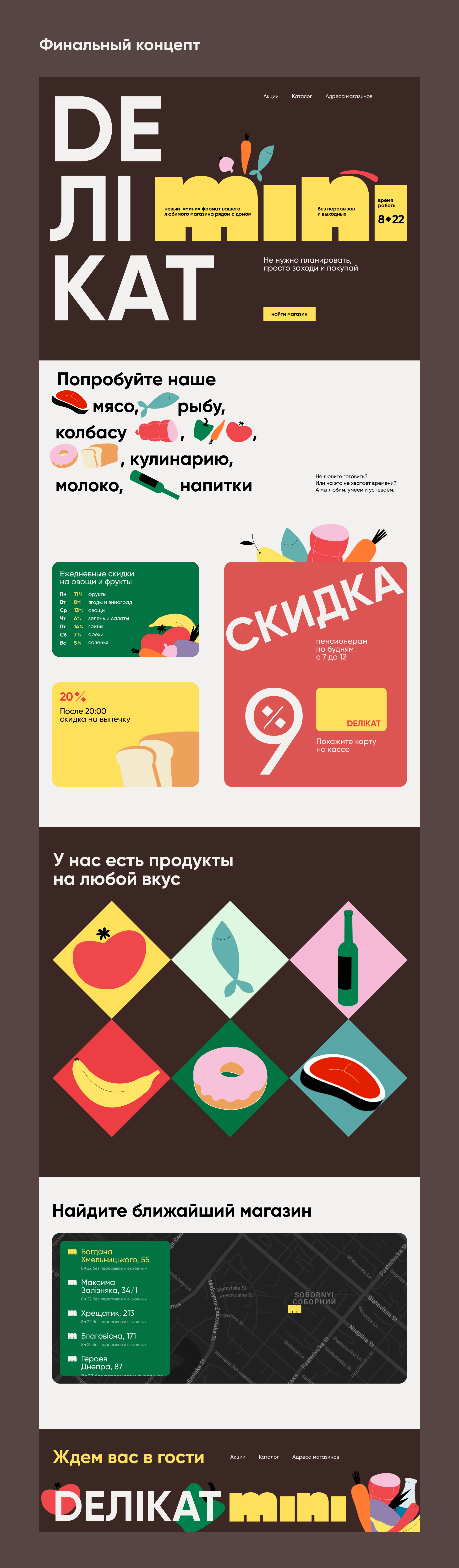 Концепт страницы сети магазинов DELIKAT Mini — Изображение №6 — Интерфейсы на Dprofile