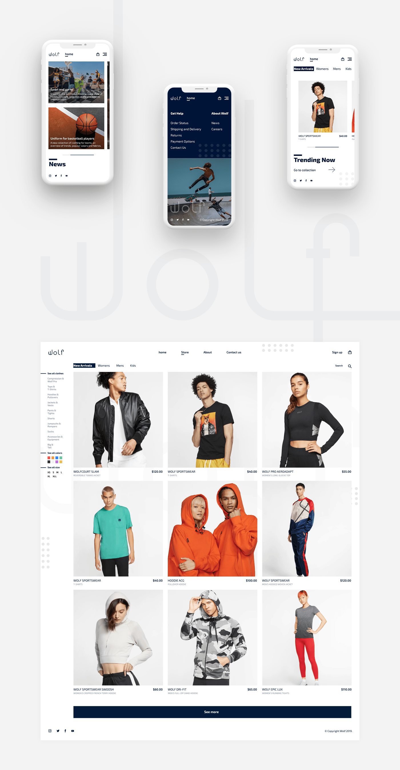 Wolf - online store — Изображение №10 — Интерфейсы, Брендинг на Dprofile