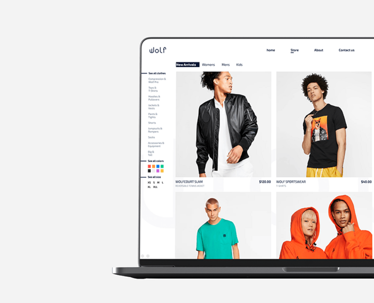 Wolf - online store — Интерфейсы, Брендинг на Dprofile