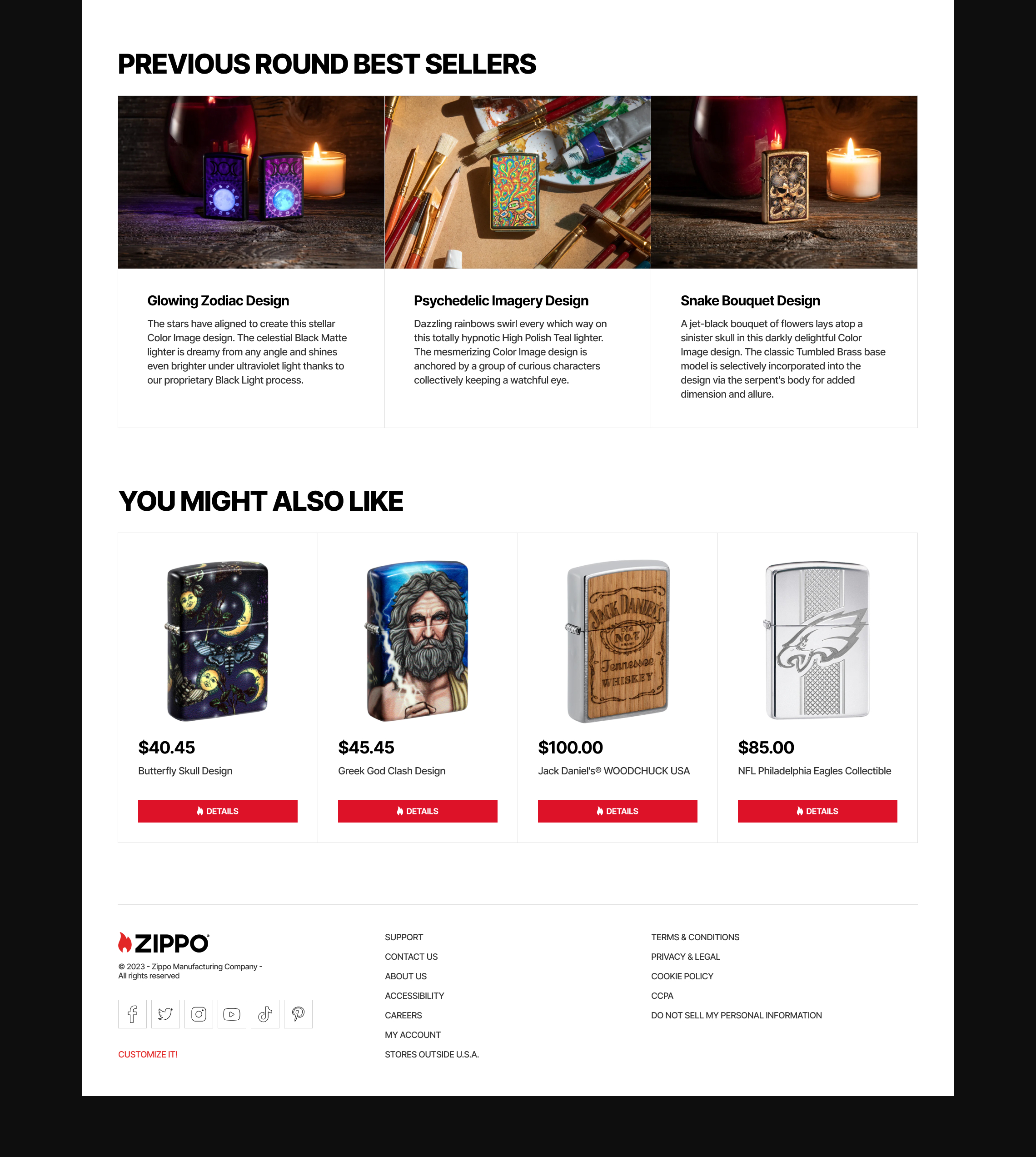 Концепт магазина ZIPPO — Изображение №7 — Интерфейсы, Брендинг на Dprofile