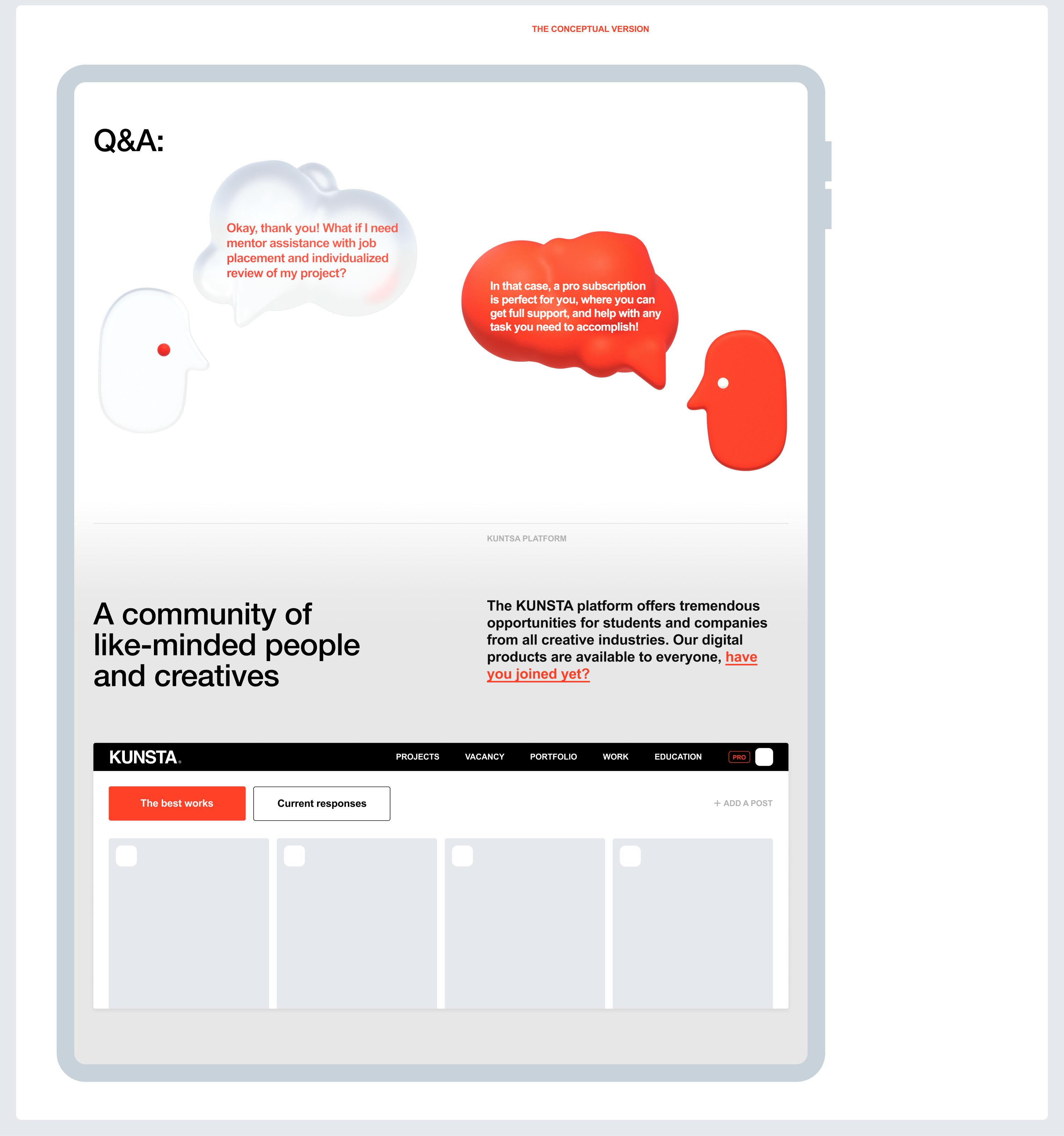 KUNSTA | MVP-проект — Изображение №6 — Интерфейсы, 3D на Dprofile