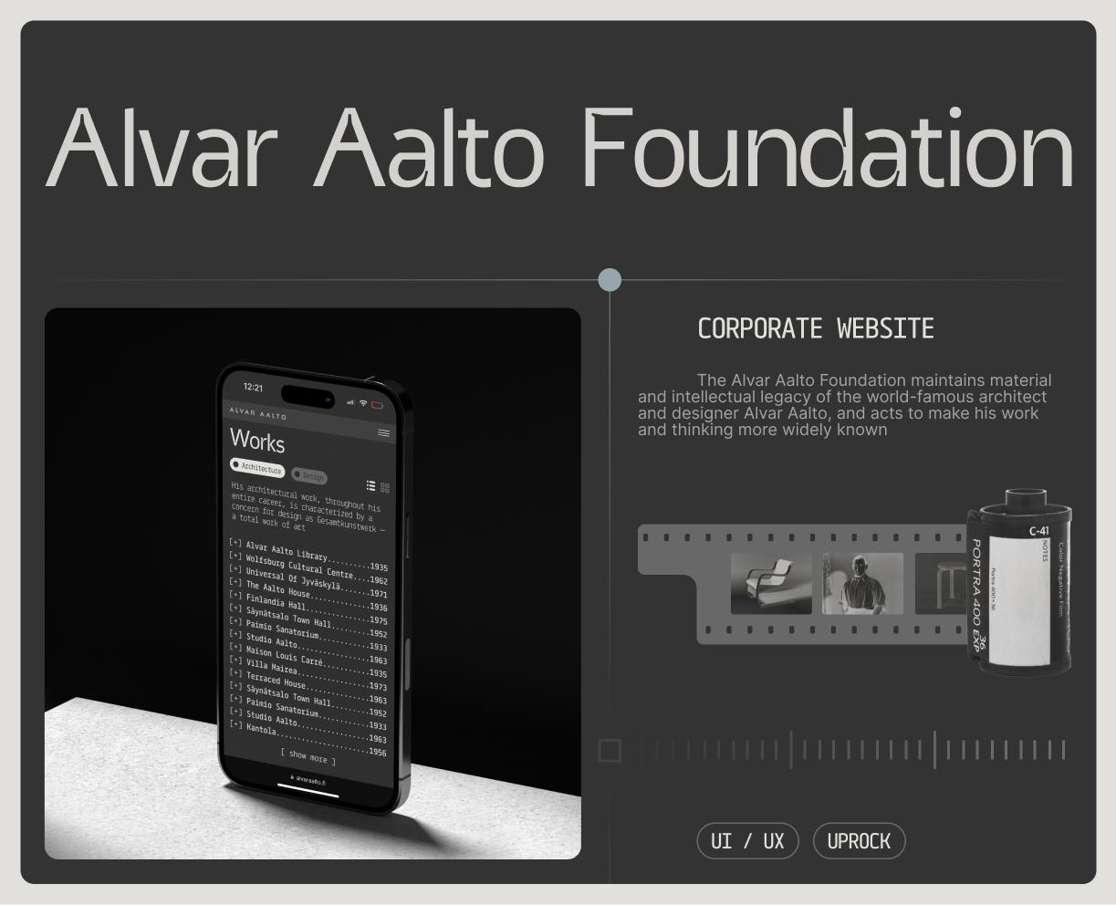Корпоративный сайт Alvar Aalto Foundation — Интерфейсы, Анимация на Dprofile