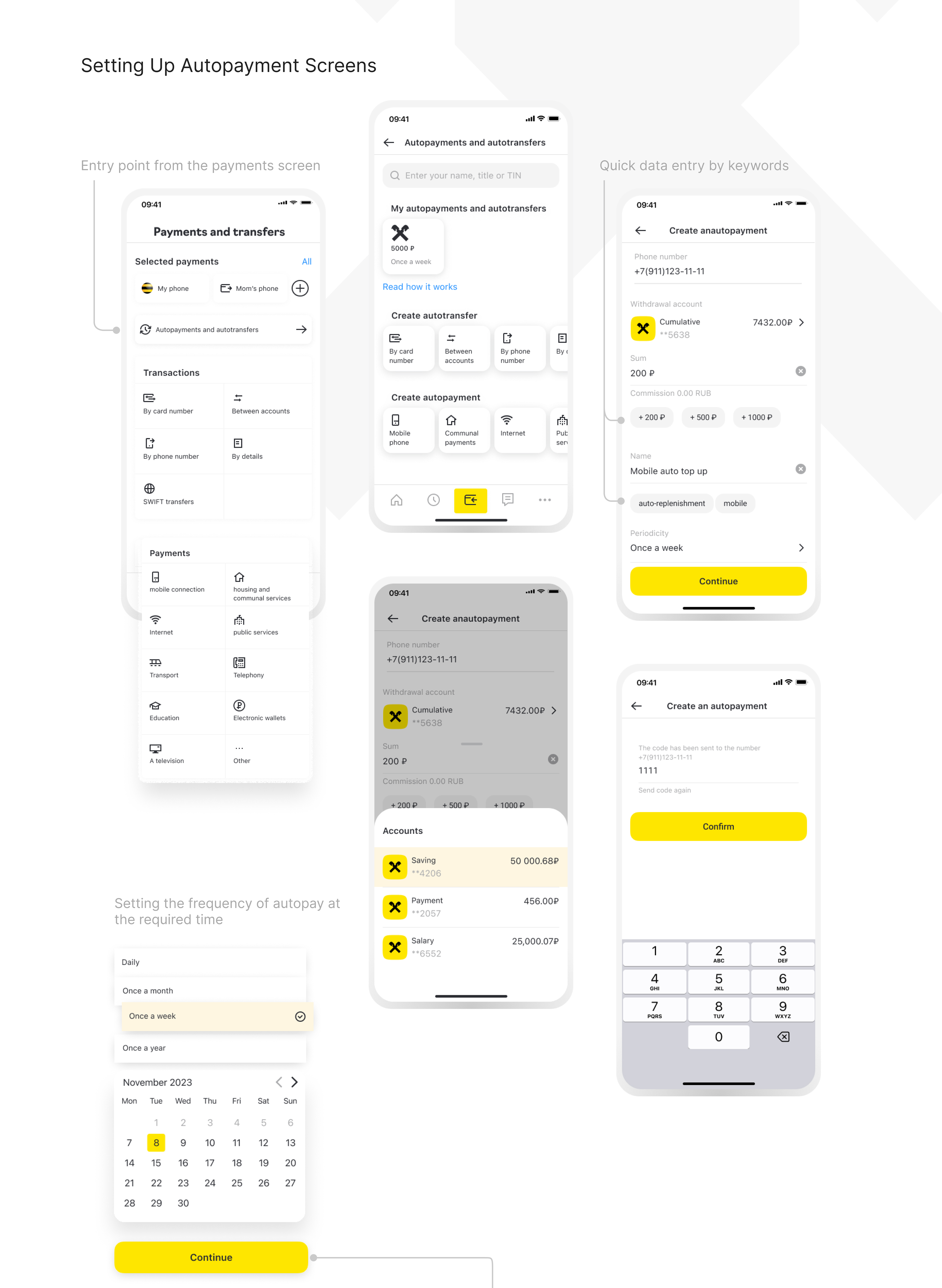 Функция автоплатежей для Raiffeisen mobile app — Изображение №7 — Интерфейсы на Dprofile