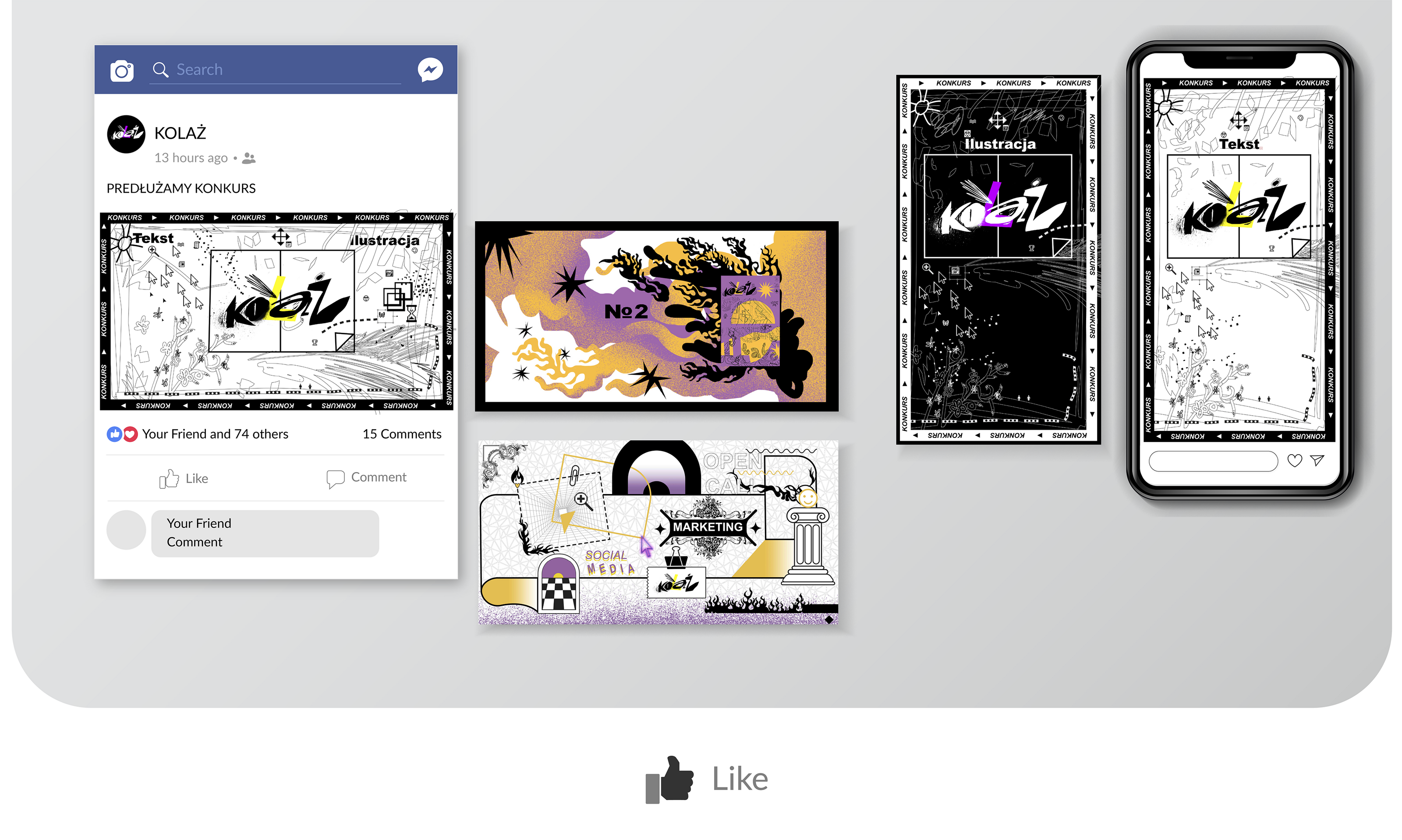 social media illustrations KOLAZ — Изображение №6 — Маркетинг на Dprofile