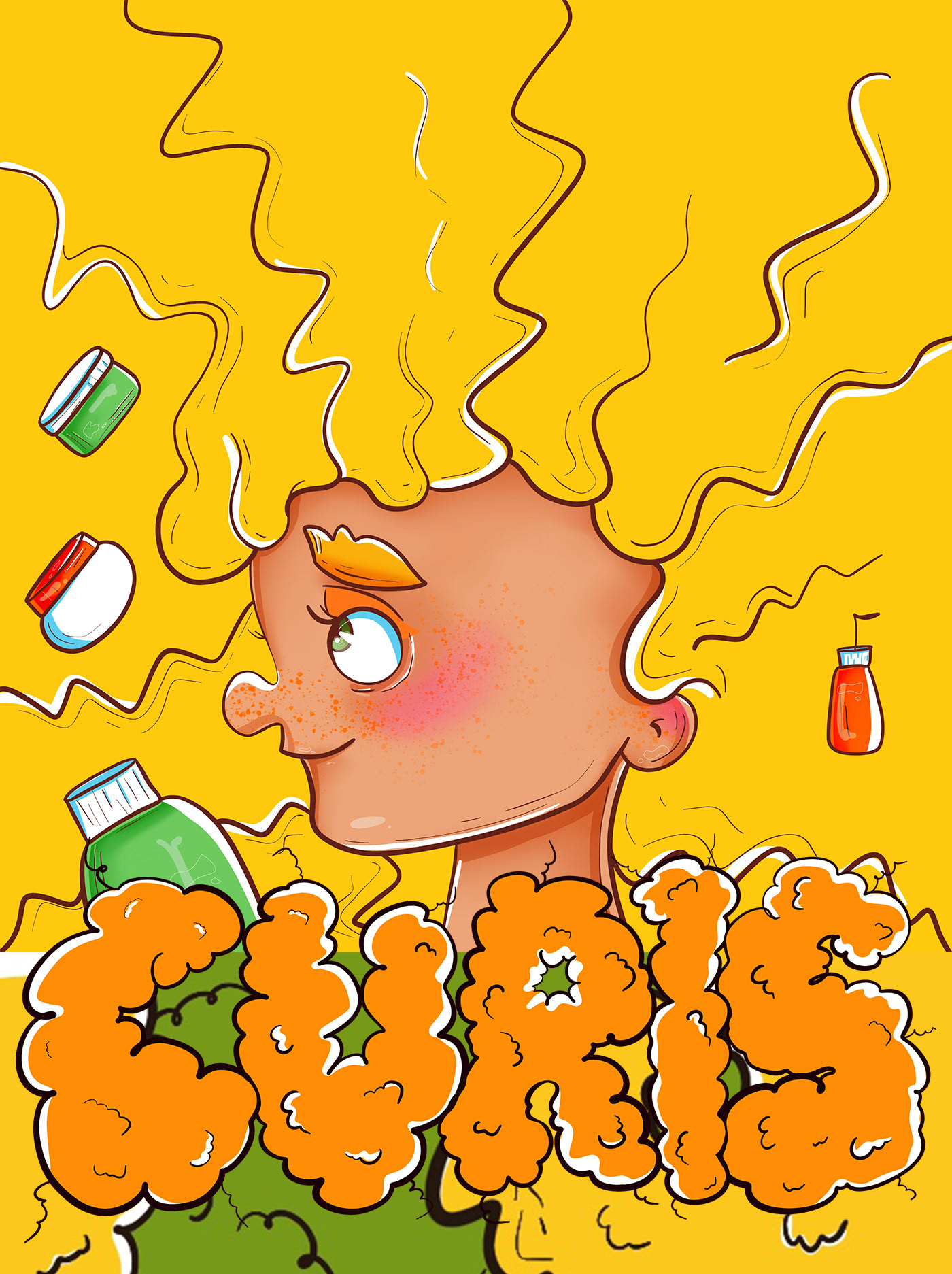 CURLS| HAIR CARE DESIGN|Packaging — Изображение №1 — Брендинг, Иллюстрация на Dprofile