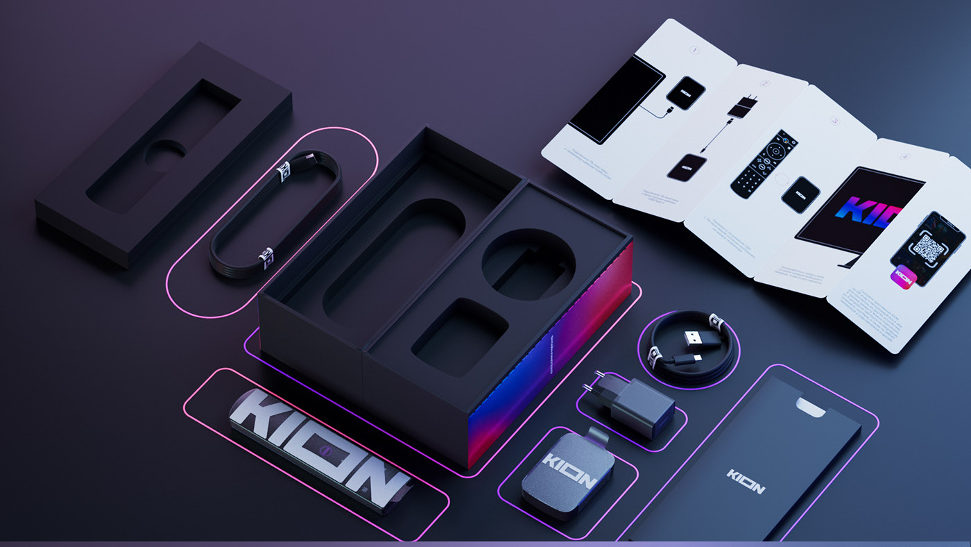 Упаковка SMART TV приставки KION — Изображение №12 — Графика, 3D на Dprofile