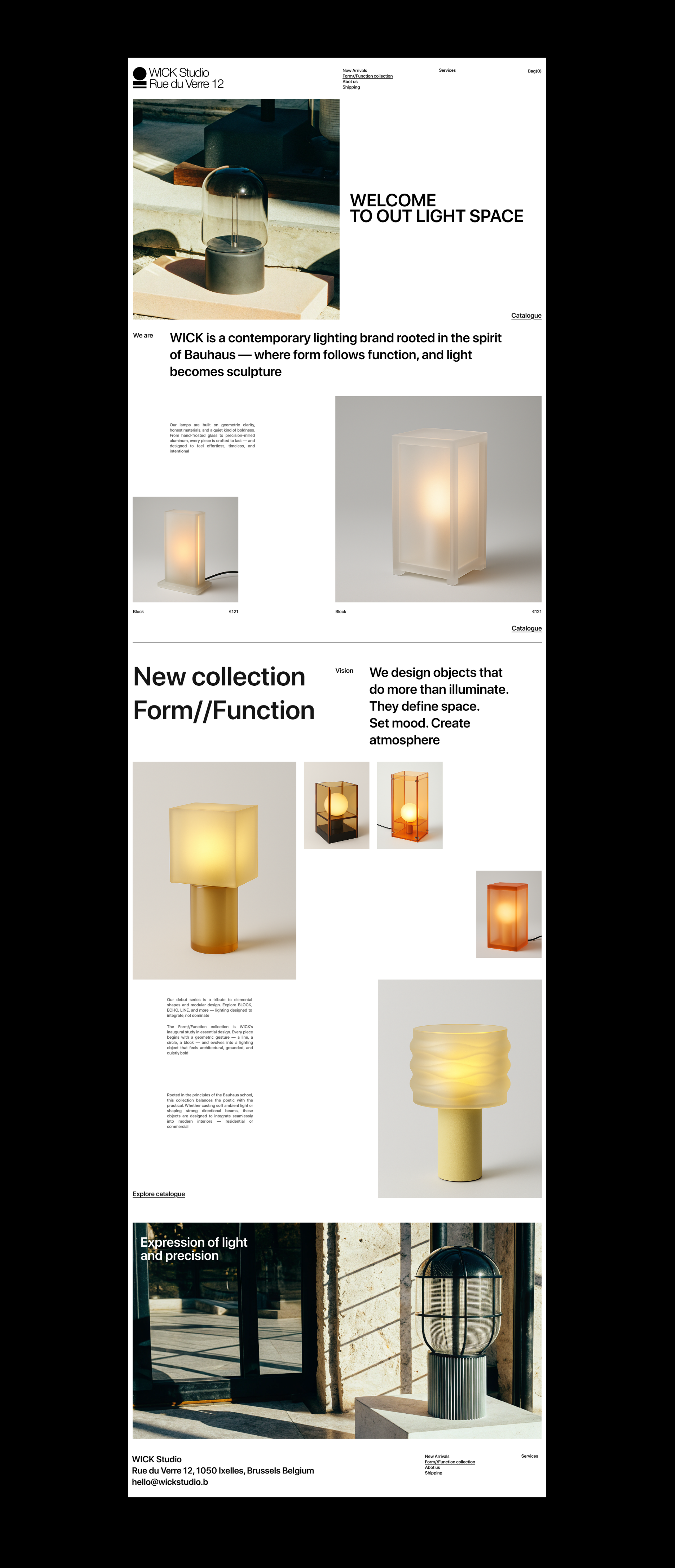 WICK - Бренд светильников ручной работы | Айдентика\сайт — Изображение №6 — Интерфейсы, Брендинг на Dprofile